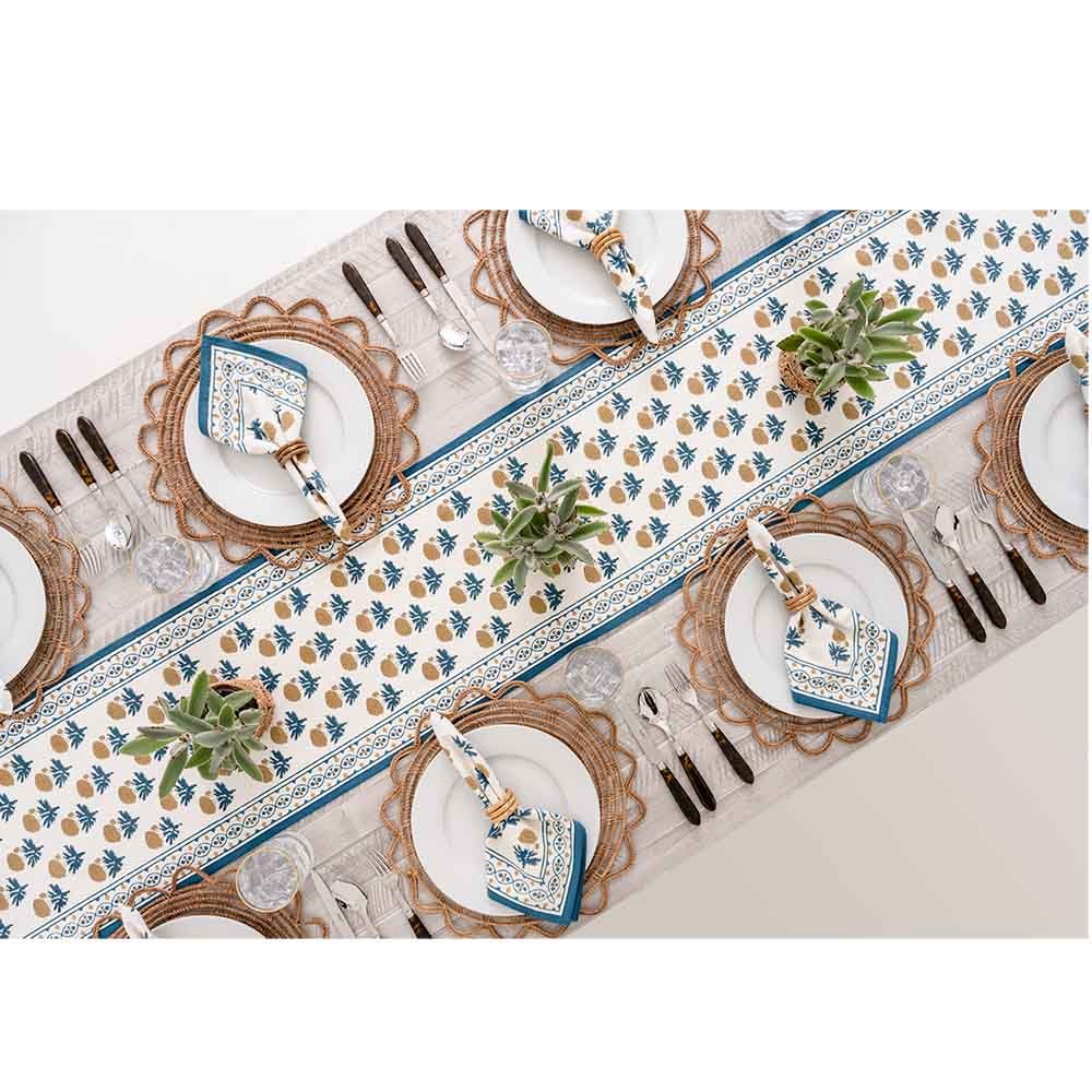 Gaya Teal & Marigold Table Runner - Image 2