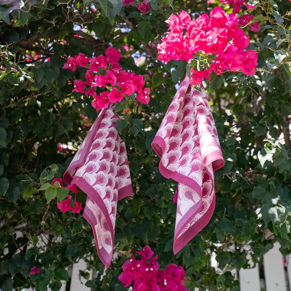 Geo Feather Fuchsia Napkin | Set of 4 - Image 2