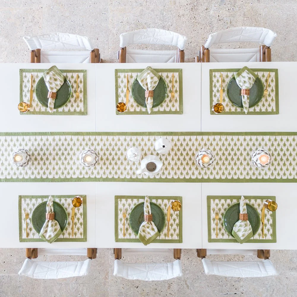 Geo Feather Moss Placemats | Set of 4 - Image 3