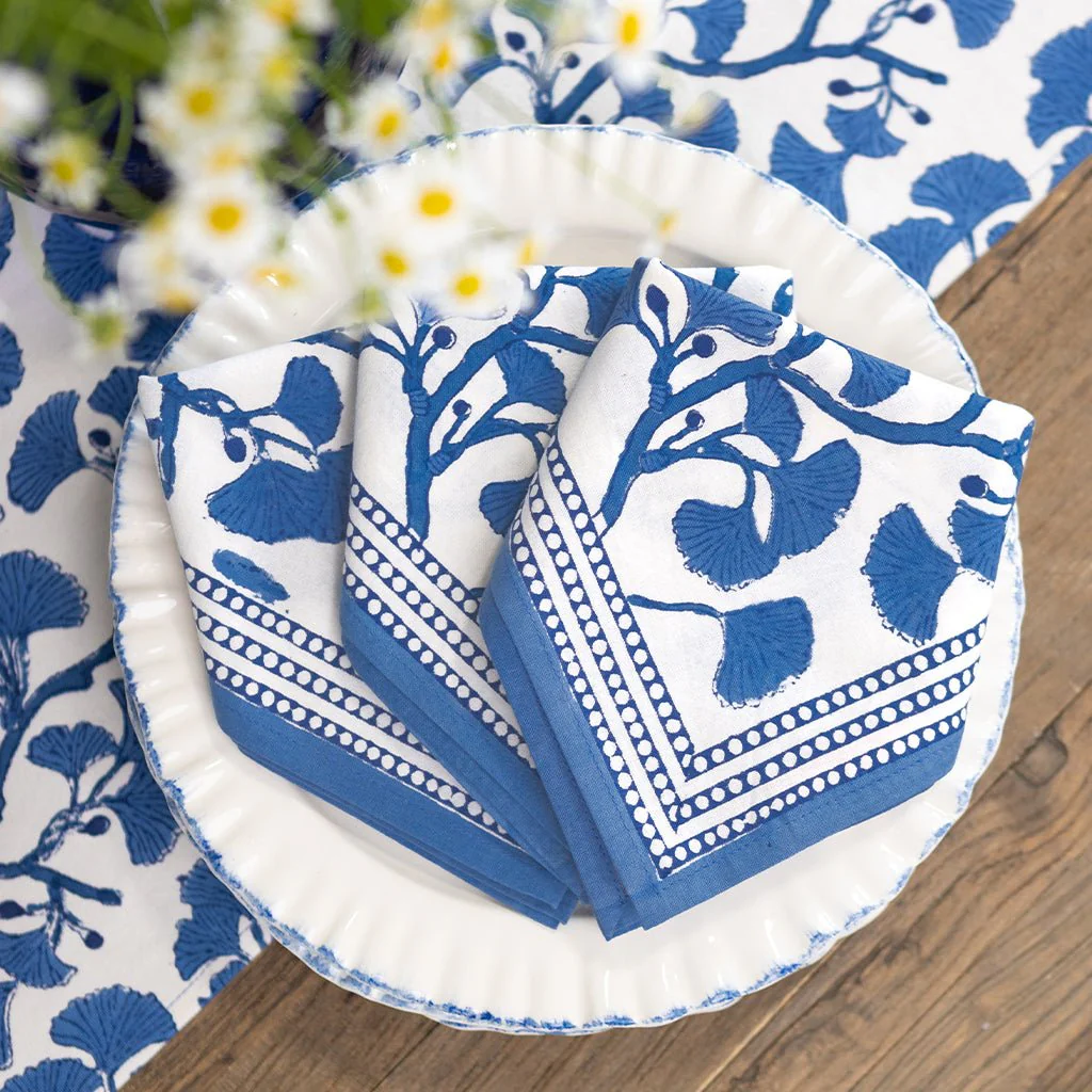 Ginkgo Blue Napkin | Set of 4 - Image 3