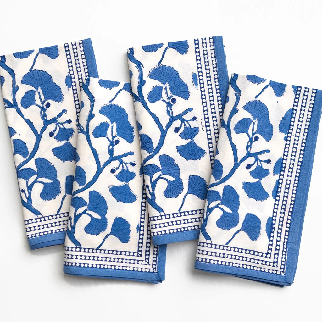 Ginkgo Blue Napkin | Set of 4 - Image 4