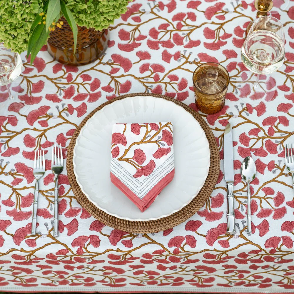 Ginkgo Coral Napkin | Set of 4 - Image 4