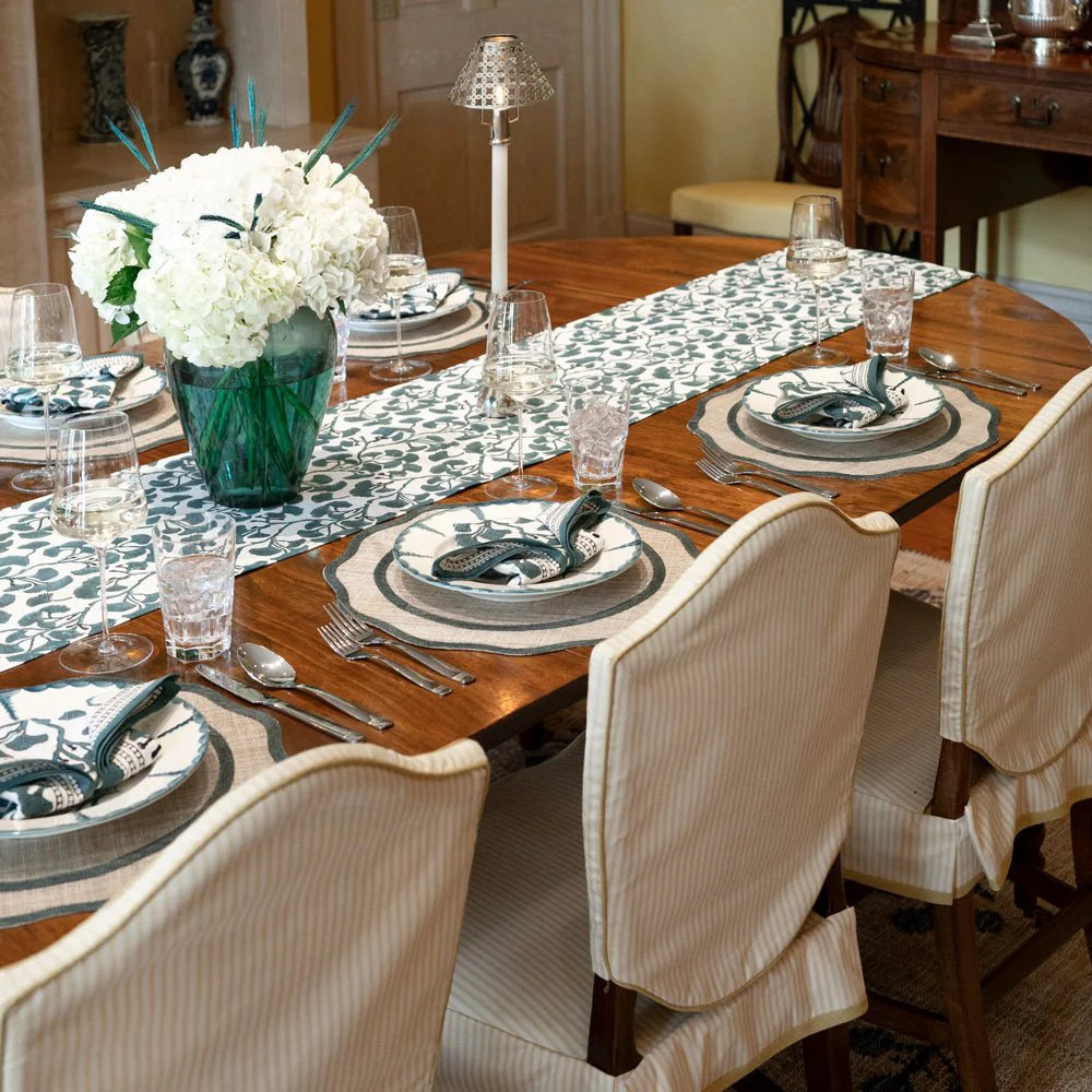 Ginkgo Teal Table Runner - Image 3