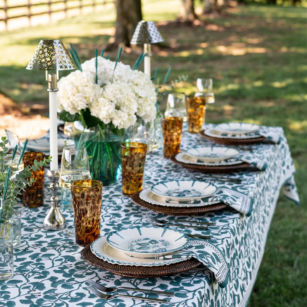 Ginkgo Teal Tablecloth - Image 4
