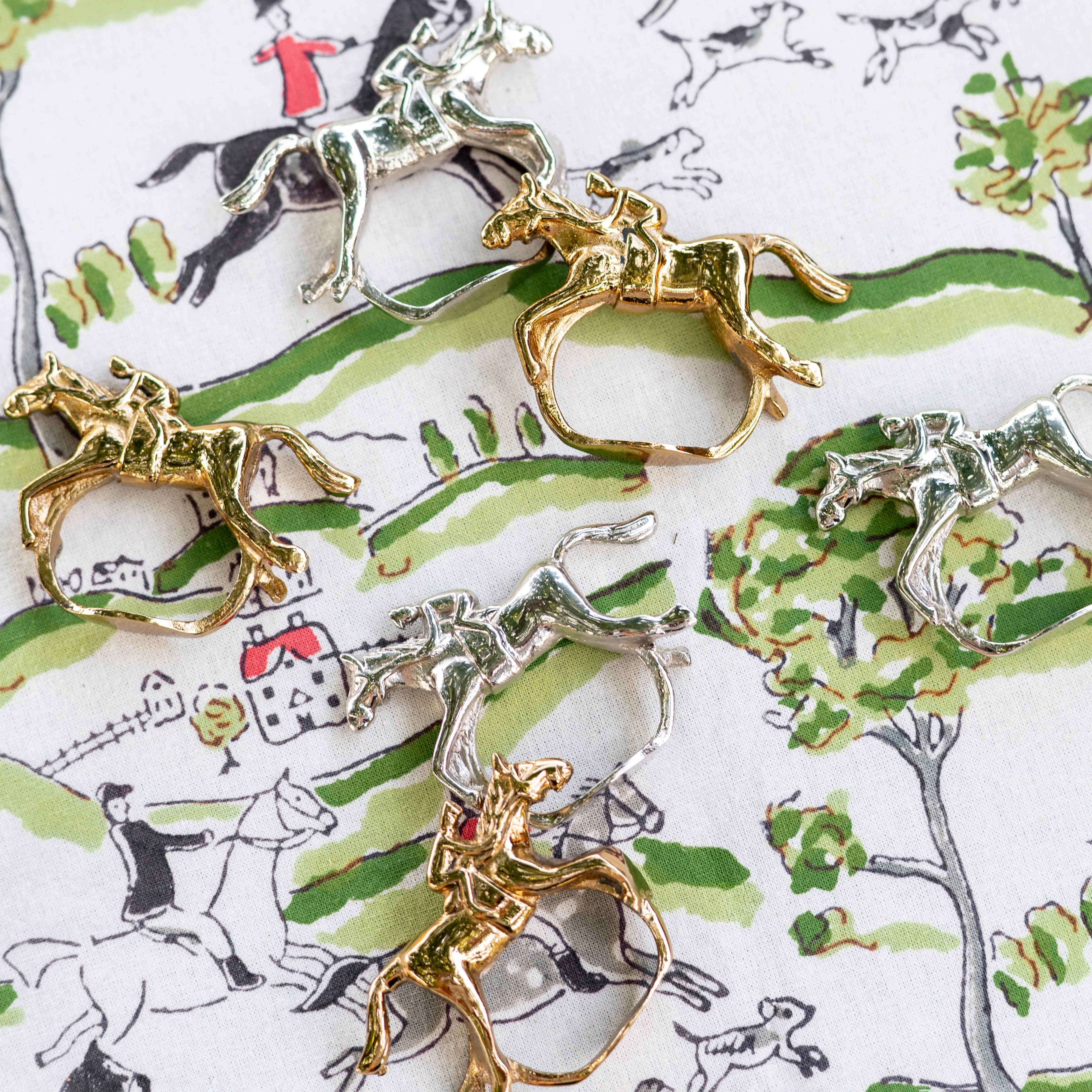 Gold Jockey Napkin Ring | Set of 4