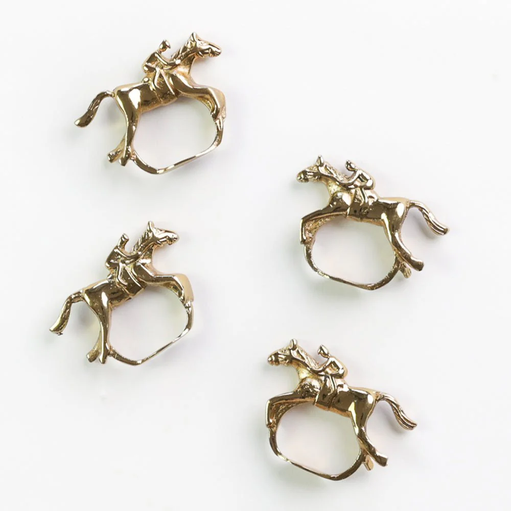 Gold Jockey Napkin Ring | Set of 4 - Image 3