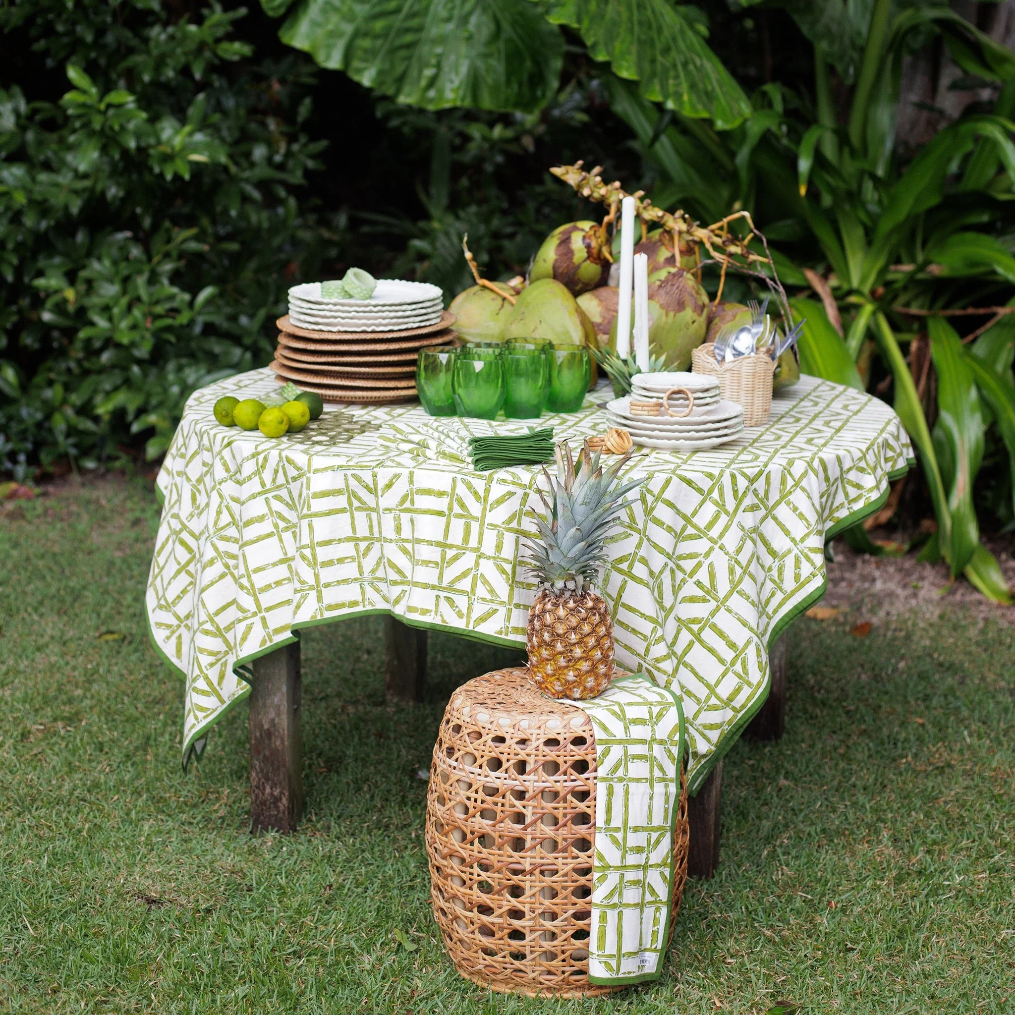 Green Bamboo Tablecloth - Image 3