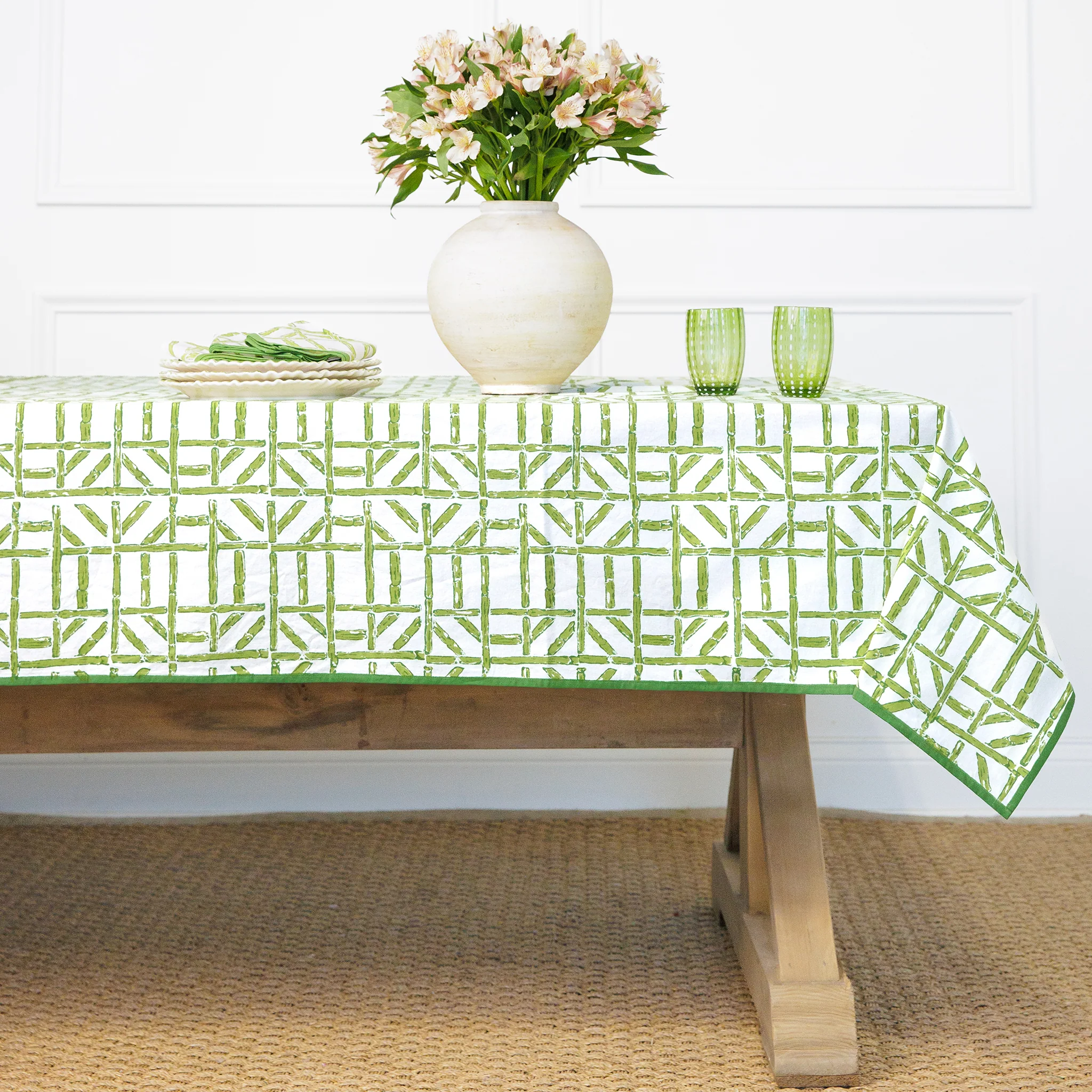 Green Bamboo Tablecloth - Image 4