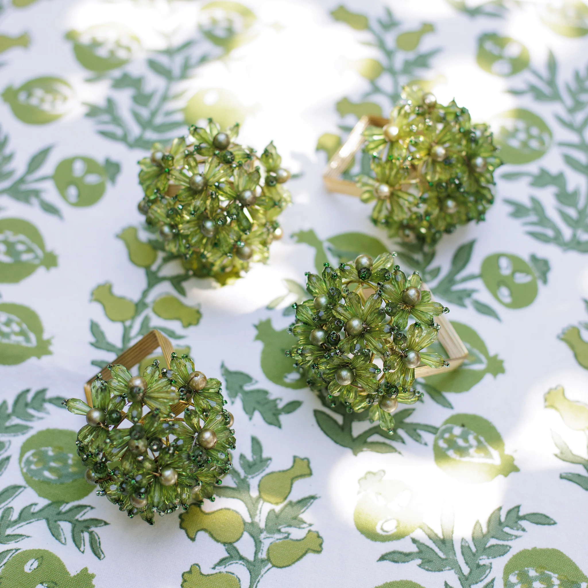 Fern Bouquet Beaded Napkin Ring | Set of 4 - Image 2