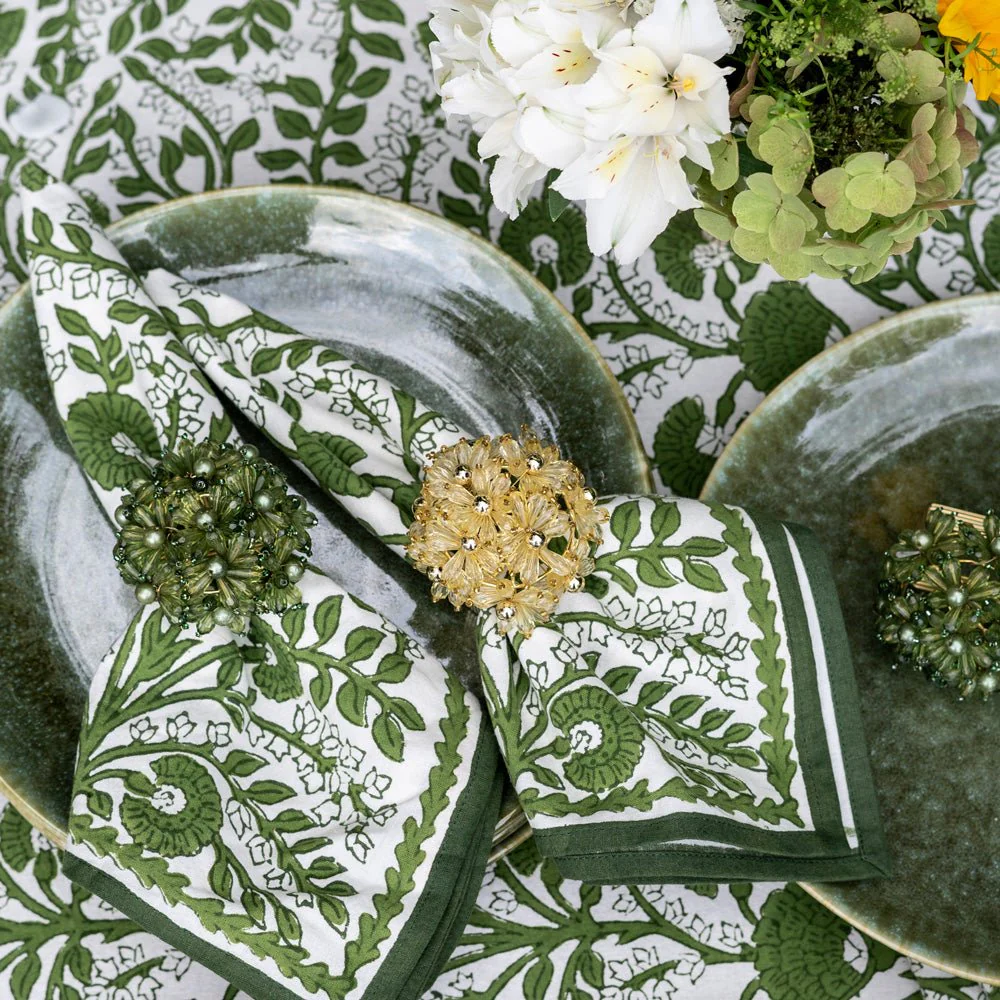 Fern Bouquet Beaded Napkin Ring | Set of 4 - Image 3