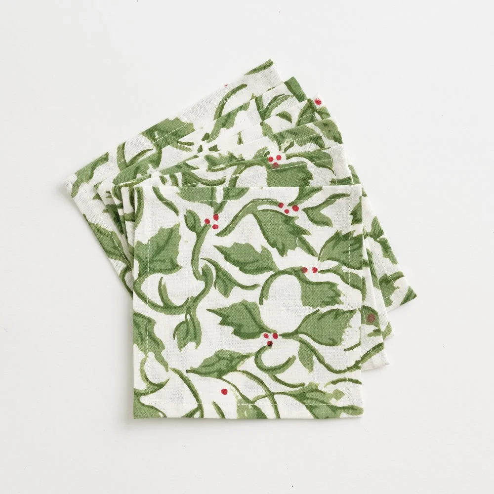Holly Berry Cocktail Napkin | Set of 6 - Image 3
