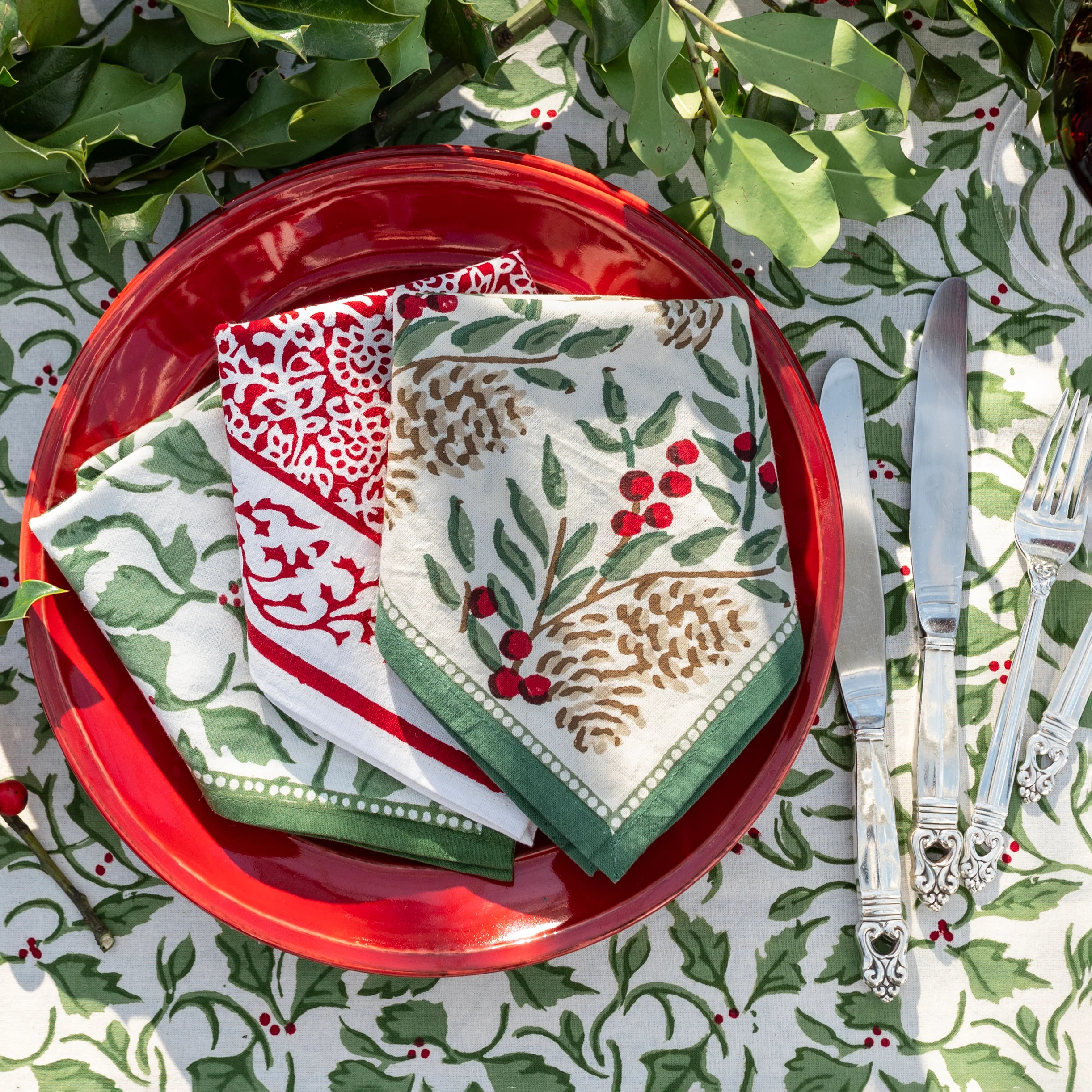 Holly Berry Napkin | Set of 4 - Image 4