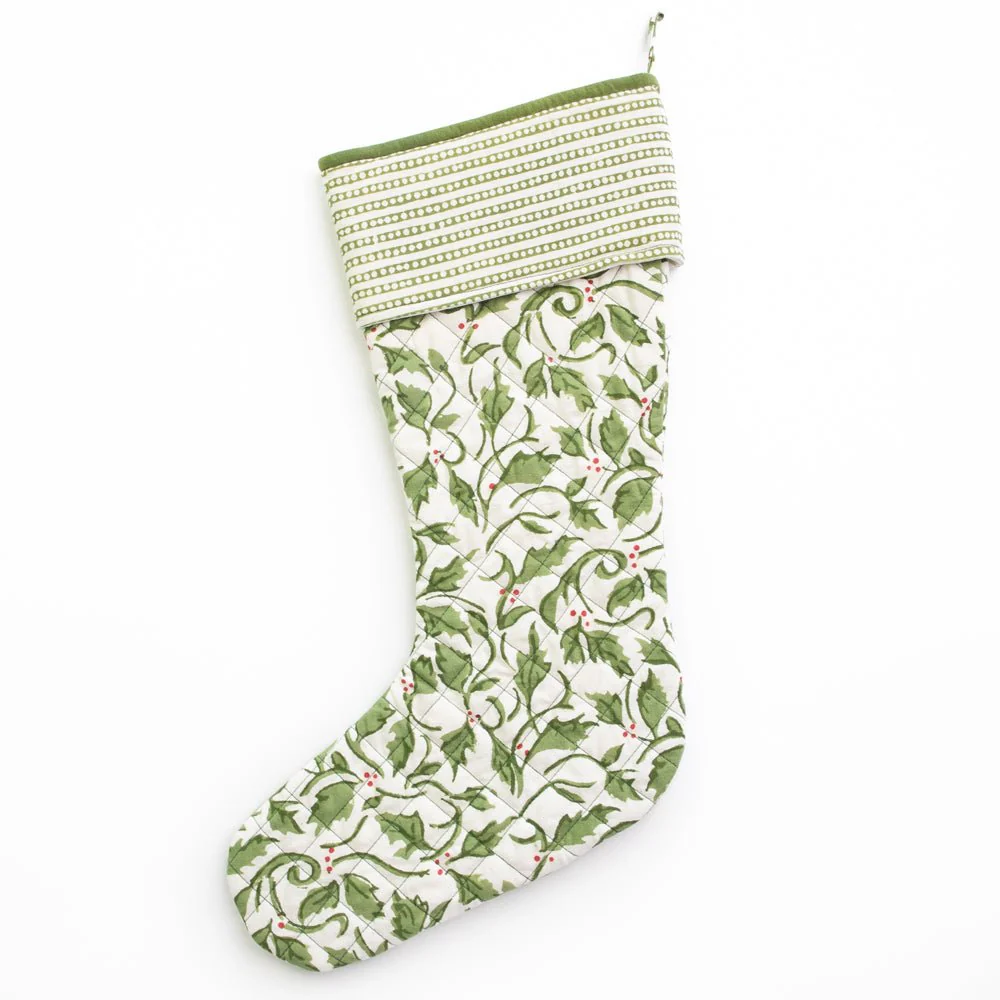 Holly Berry Quilted Stocking - Image 3