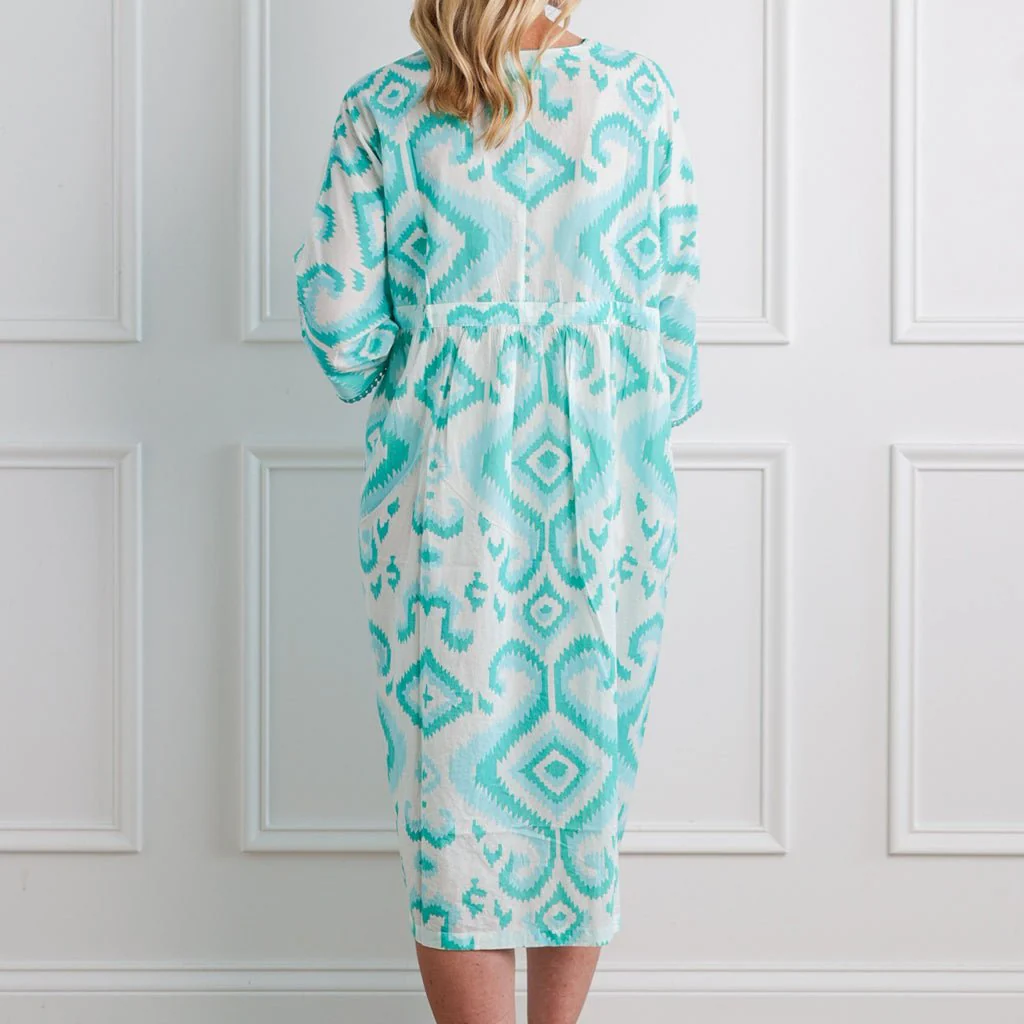 Ikat Azul Caftan Coverup - Image 3