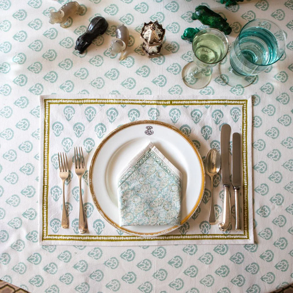 India Hicks Home Carnation Seafoam Placemat | Set of 4 - Image 4
