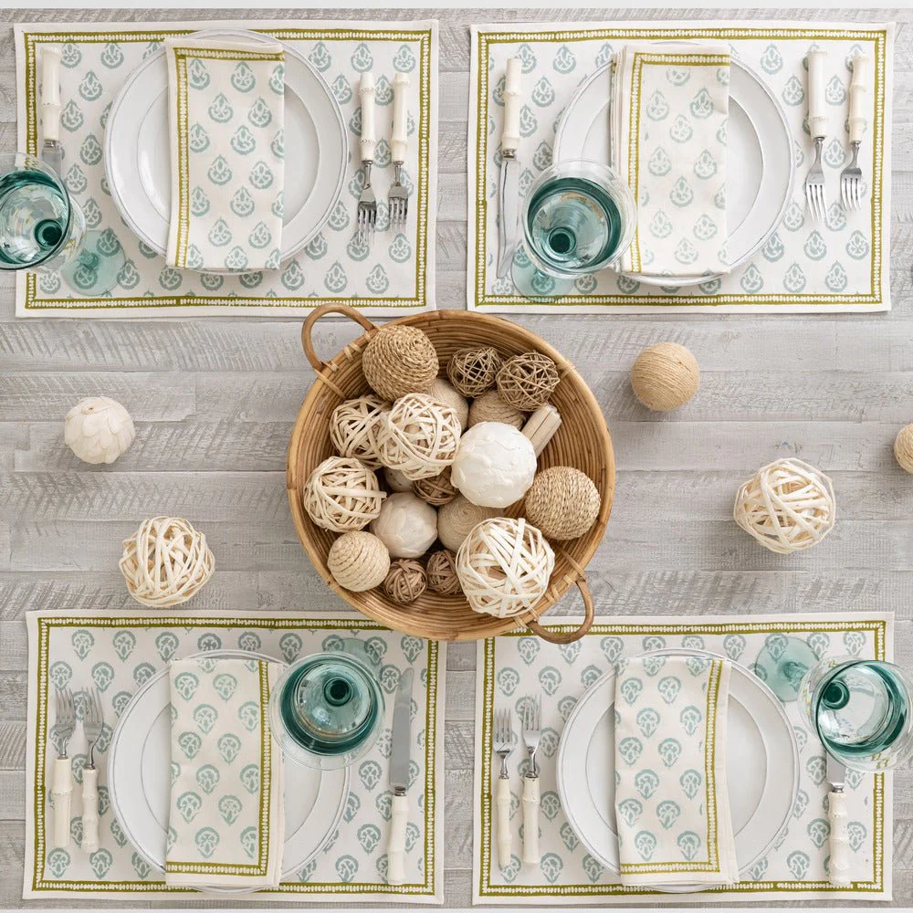 India Hicks Home Carnation Seafoam Placemat | Set of 4 - Image 5
