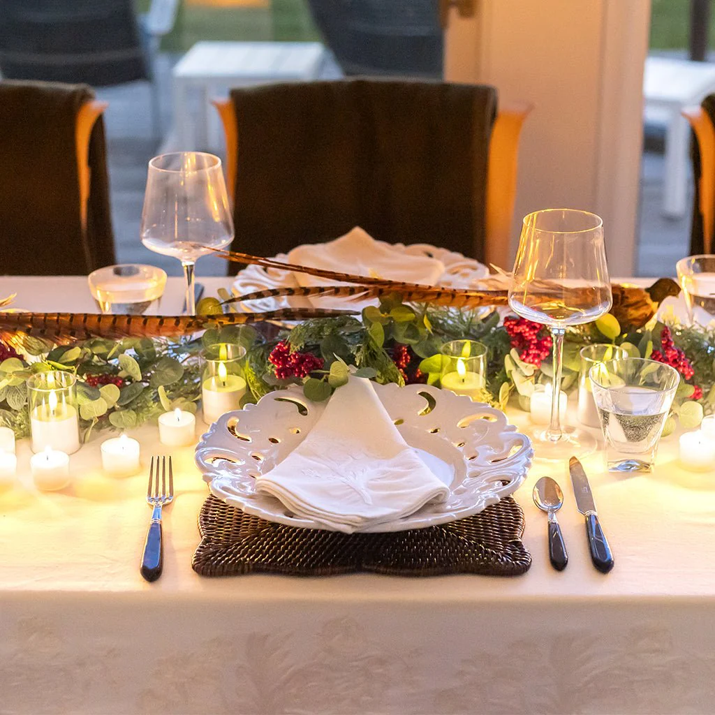 India Hicks Home Canasta Crewel White on White Napkin | Set of 4 - Image 4