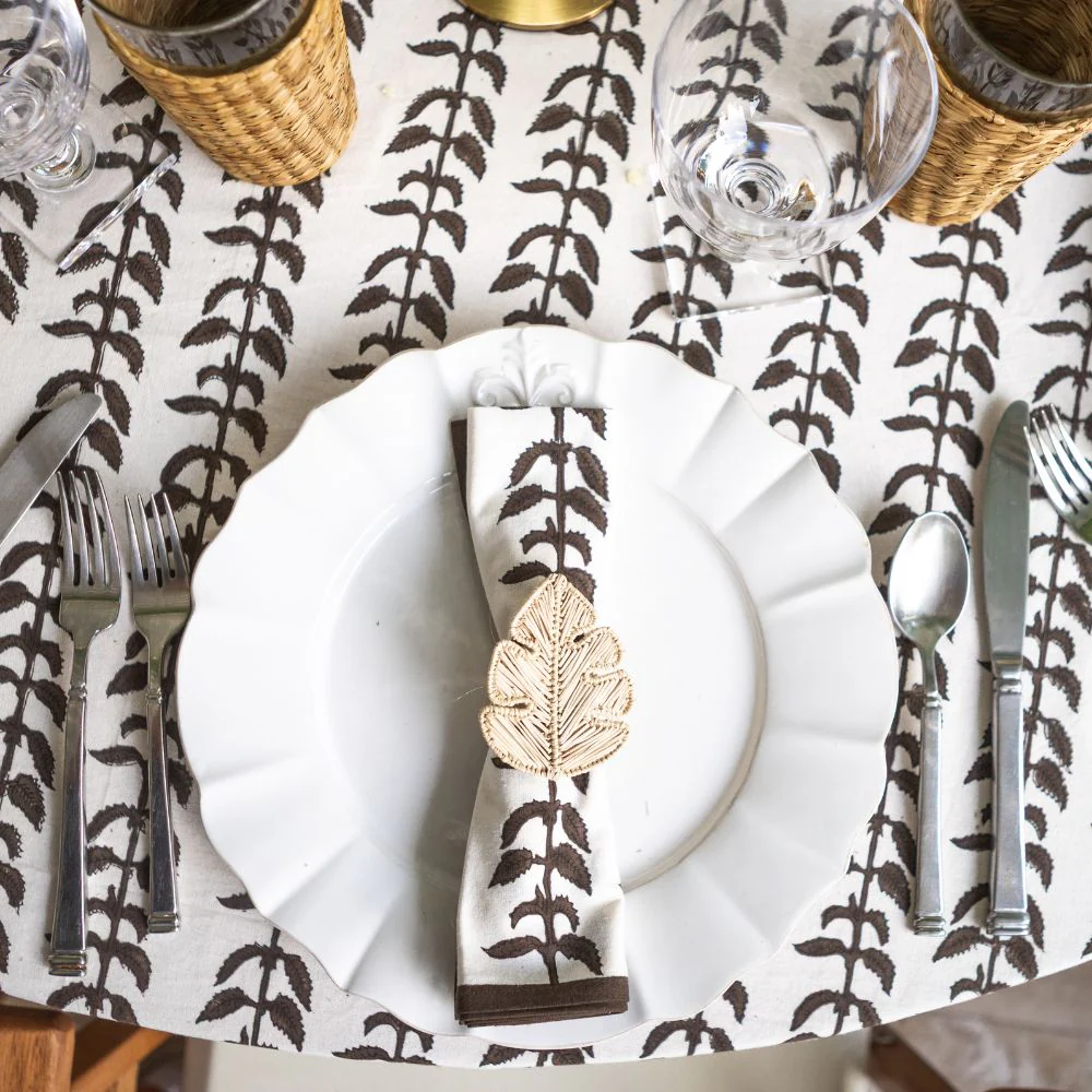India Hicks Home Climbing Nettle Chocolate Napkin | Set of 4 - Image 2