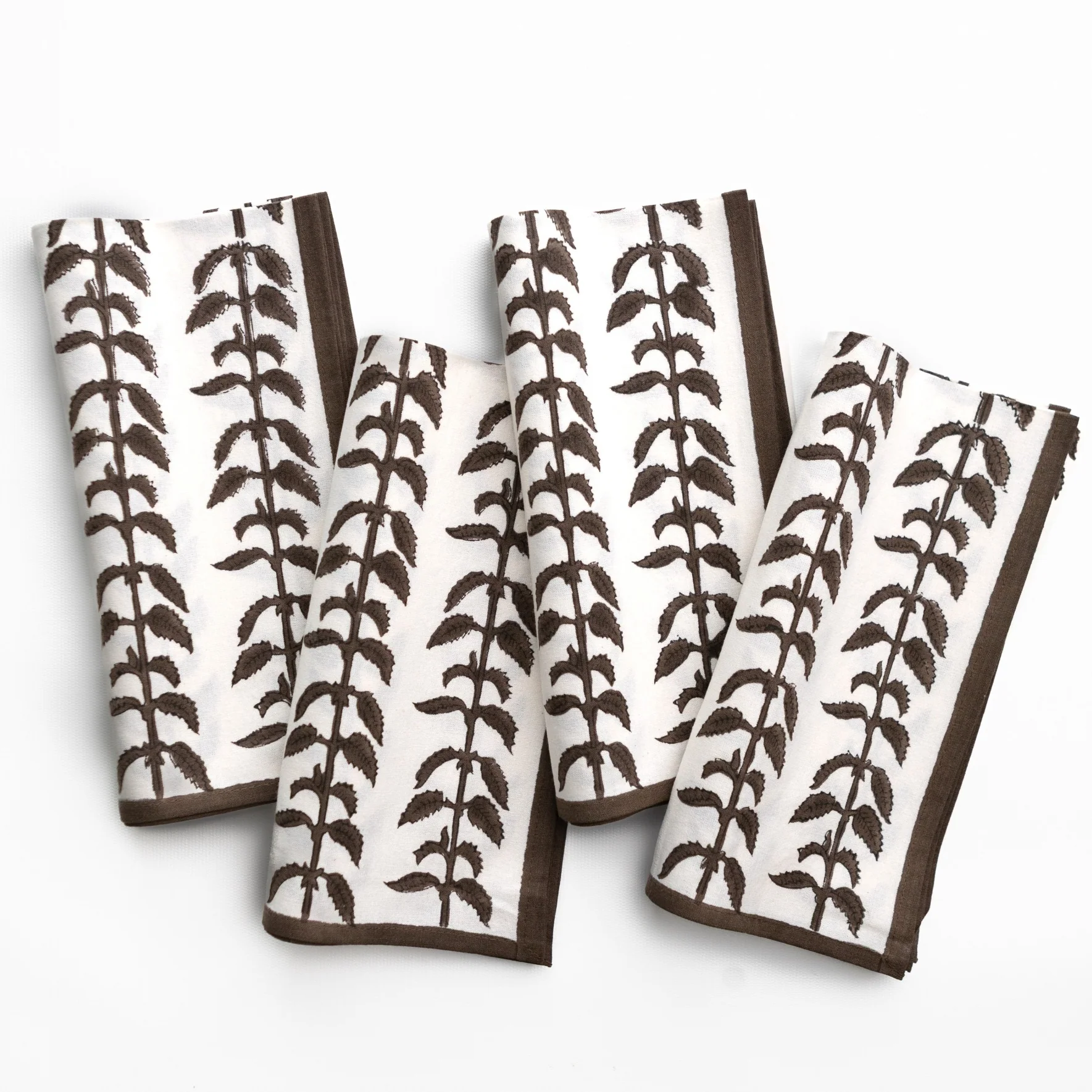 India Hicks Home Climbing Nettle Chocolate Napkin | Set of 4 - Image 3