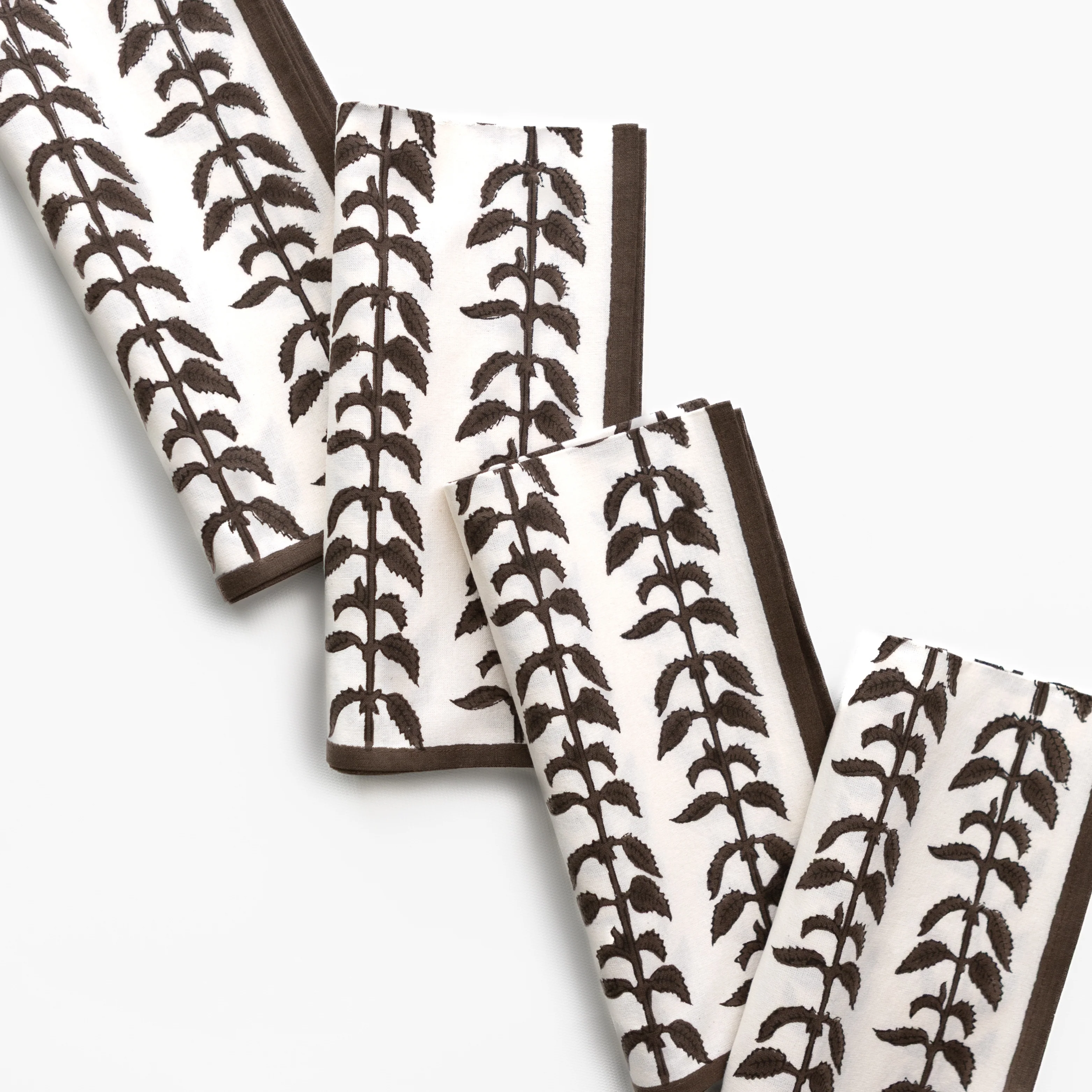 India Hicks Home Climbing Nettle Chocolate Napkin | Set of 4 - Image 5