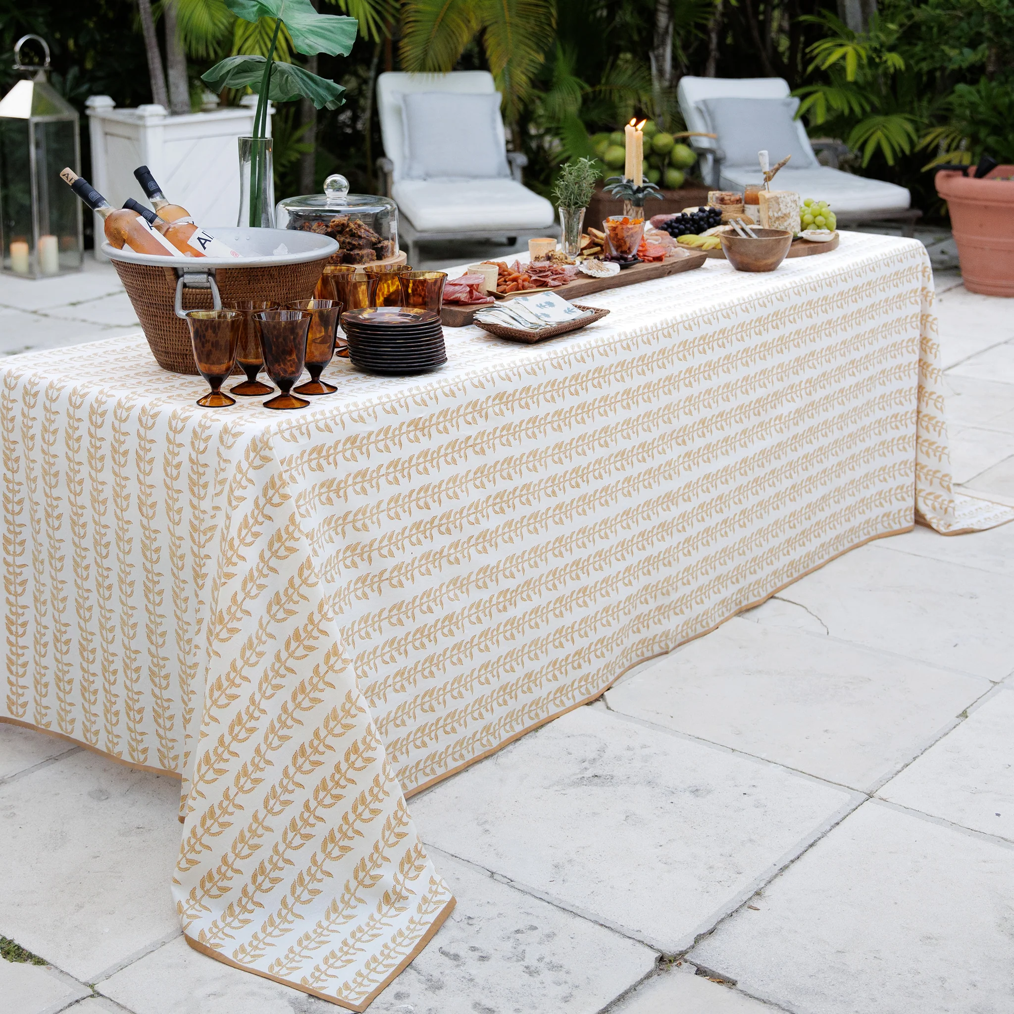 India Hicks Home Climbing Nettle Sand Tablecloth - Image 4