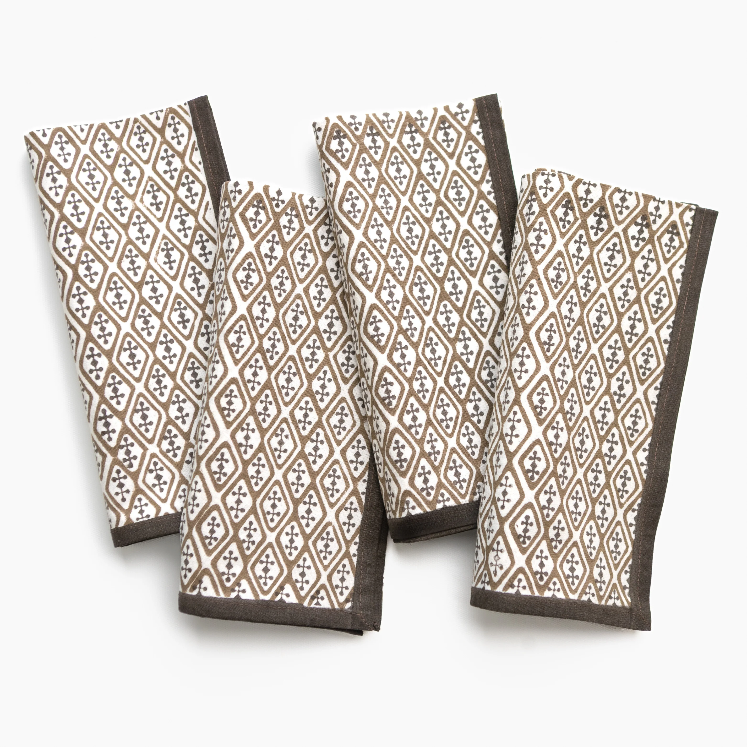 India Hicks Home Diamonds & Clubs Chocolate Napkin | Set of 4 - Image 2