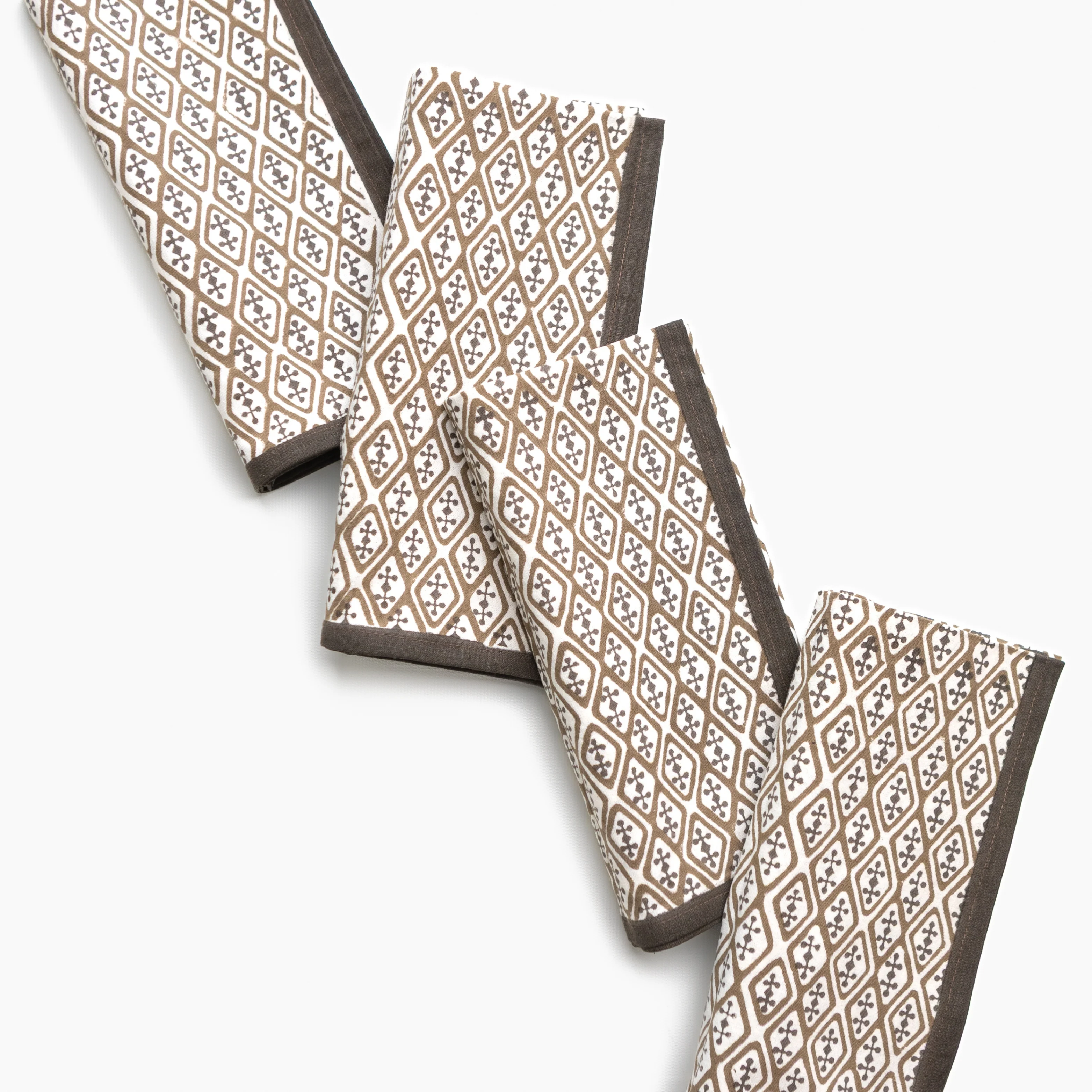 India Hicks Home Diamonds & Clubs Chocolate Napkin | Set of 4 - Image 3