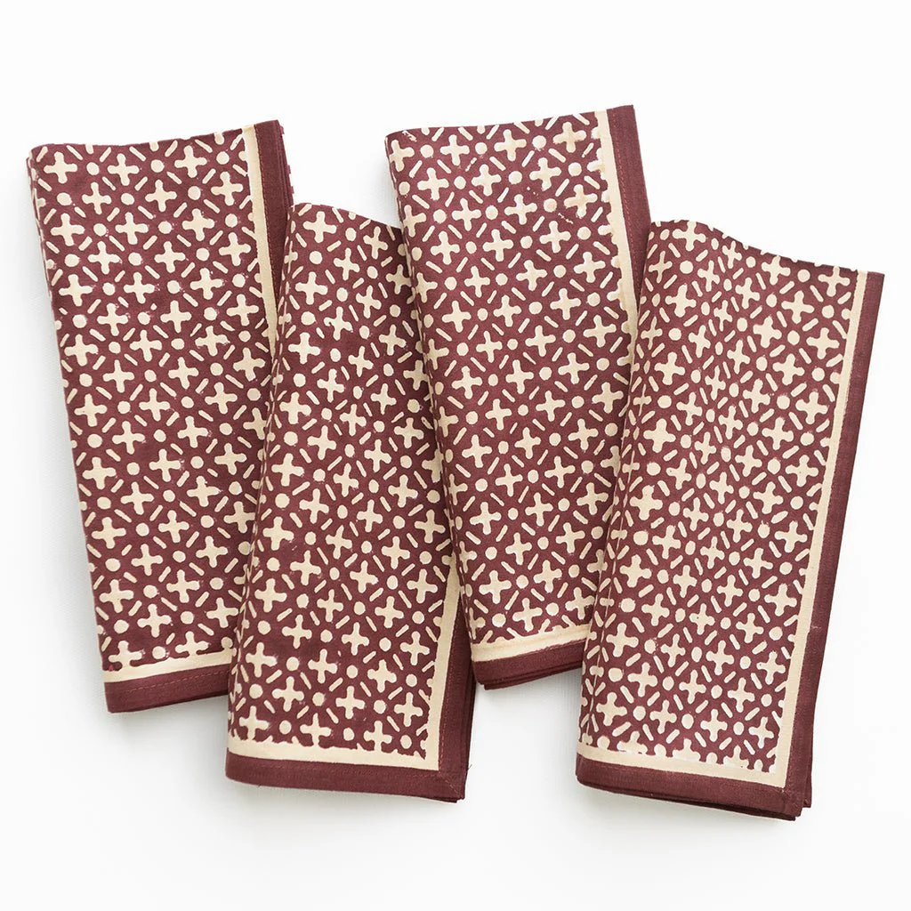 India Hicks Home Full Deck Bordeaux Napkin | Set of 4 - Image 2