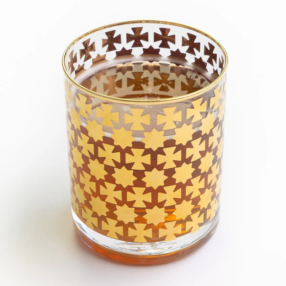 India Hicks Home Gold Cuban Cross Bourbon Glass | Set of 4 - Image 4
