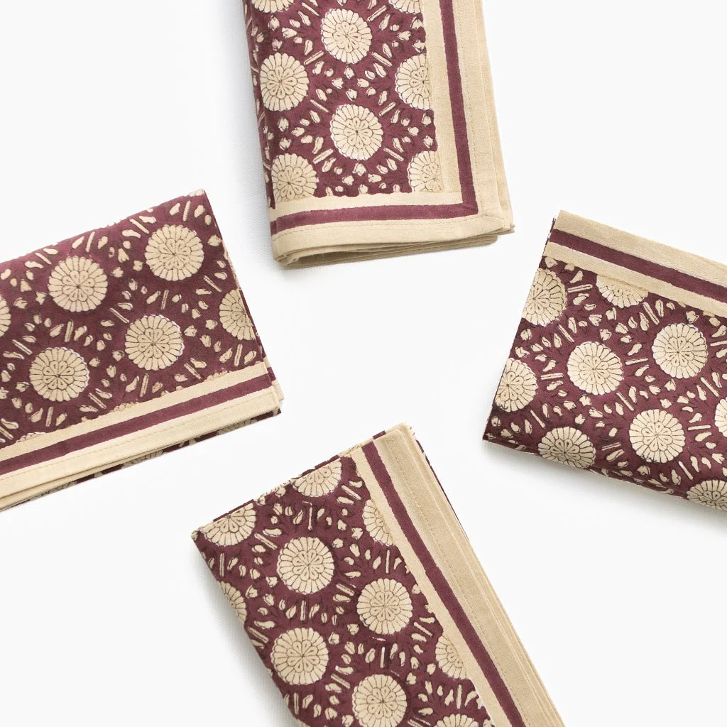 India Hicks Home Joker's Rosette Bordeaux Napkin | Set of 4 - Image 2