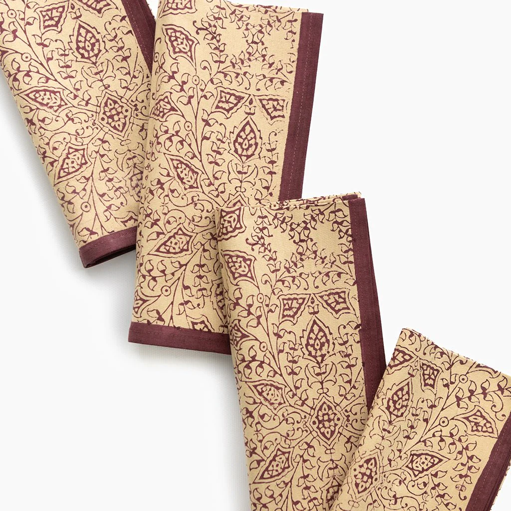 India Hicks Home King's Lace Bordeaux Napkin | Set of 4 - Image 3