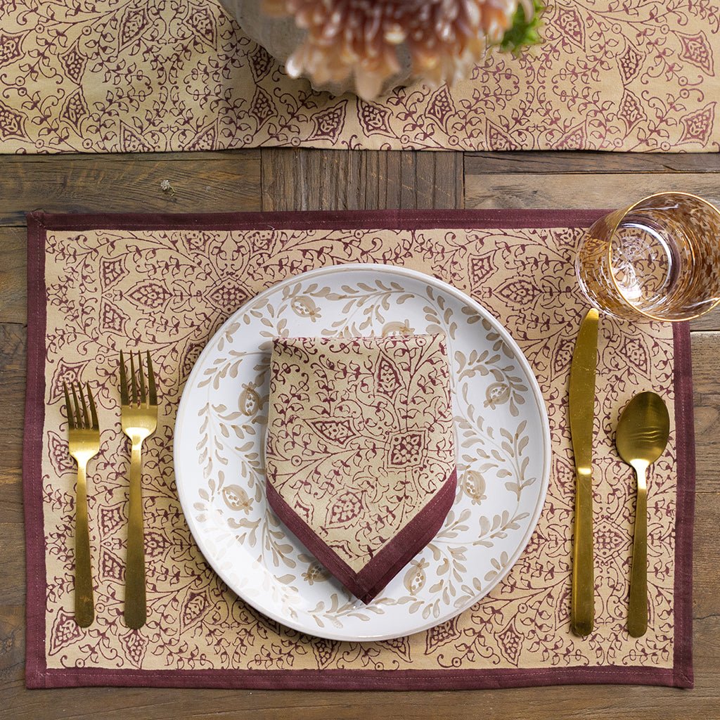 India Hicks Home King's Lace Bordeaux Placemat | Set of 4 - Image 2
