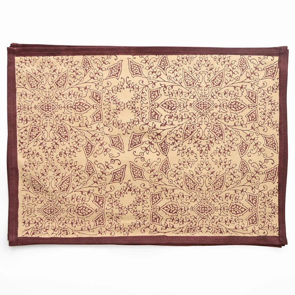 India Hicks Home King's Lace Bordeaux Placemat | Set of 4 - Image 3
