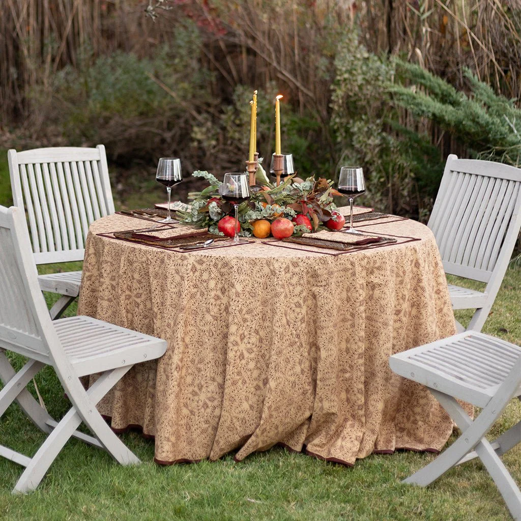 India Hicks Home King's Lace Bordeaux Tablecloth