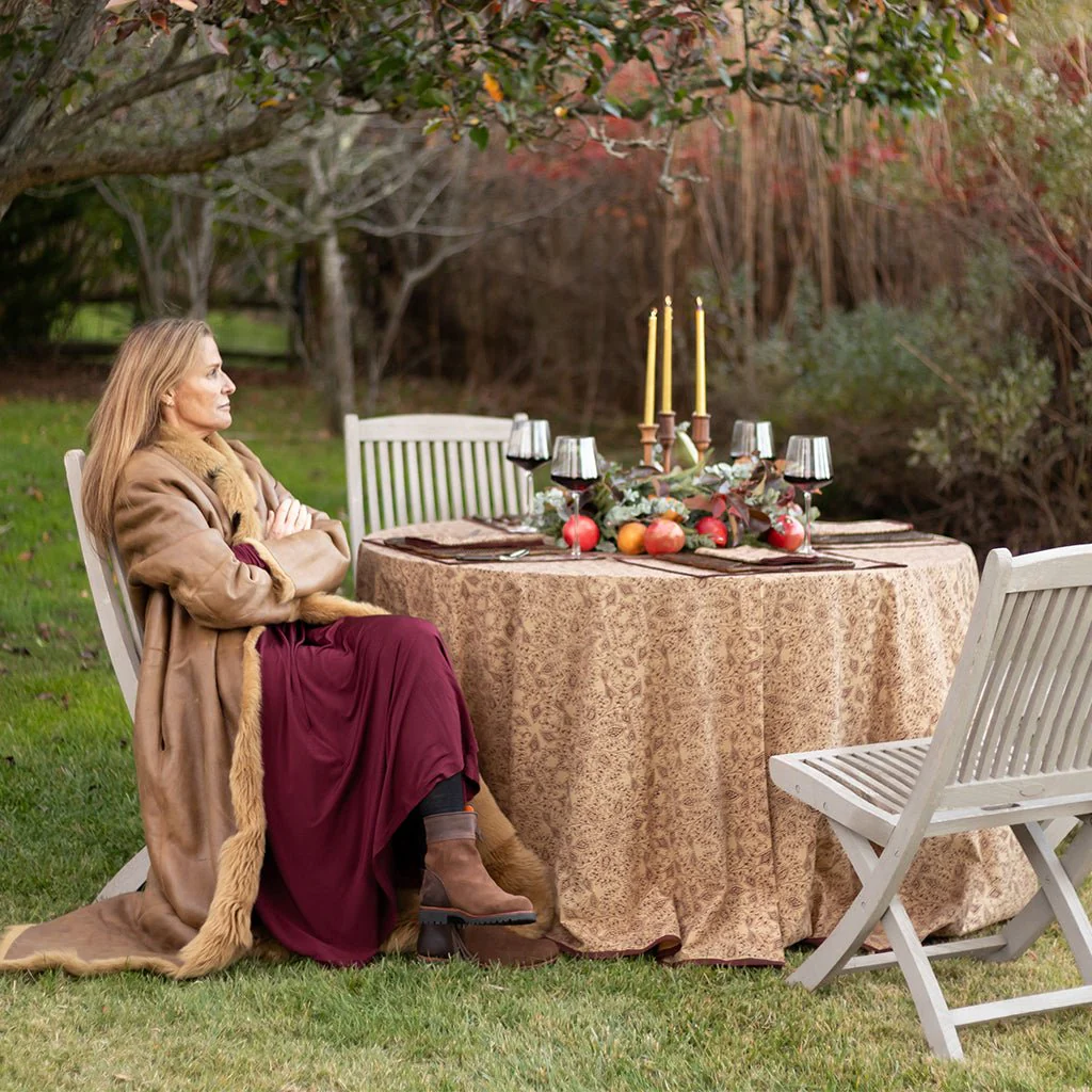 India Hicks Home King's Lace Bordeaux Tablecloth - Image 3
