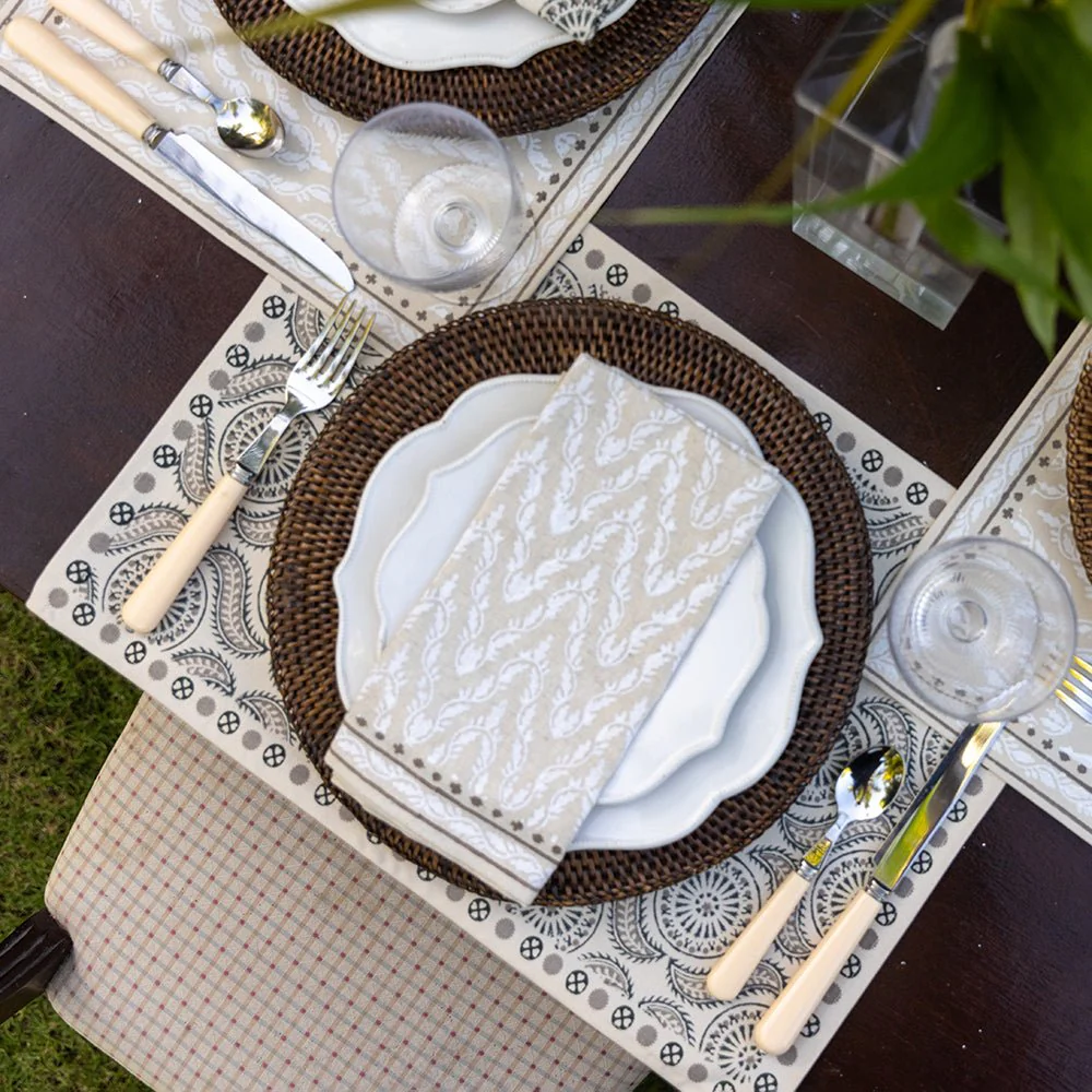 India Hicks Home Medals & Mustaches Placemats | Set of 4 - Image 3