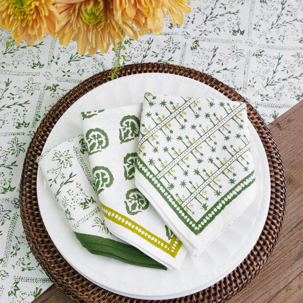 India Hicks Home Palm Avenue Hunter Green Napkin | Set of 4 - Image 3
