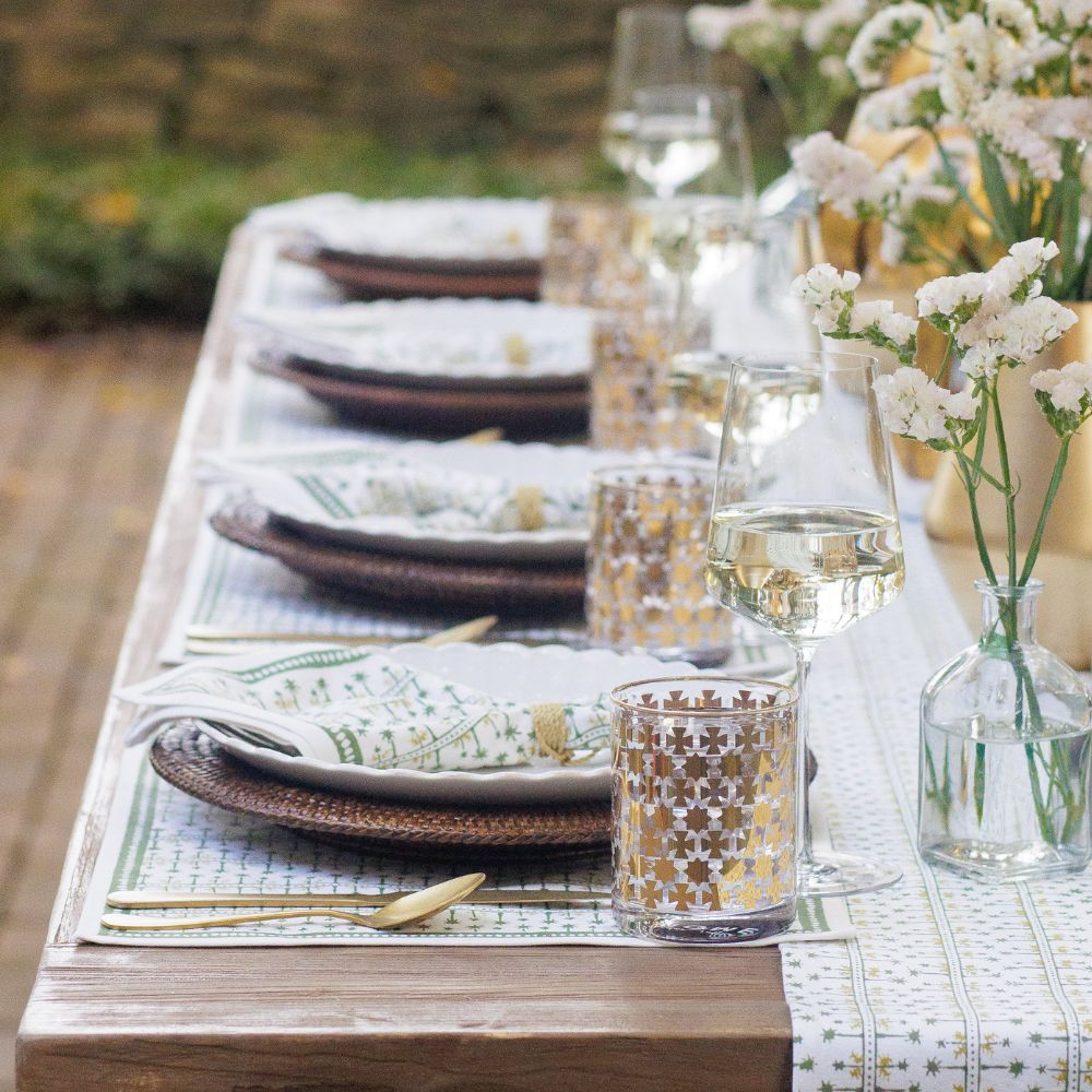 India Hicks Home Palm Avenue Hunter Green Placemat | Set of 4 - Image 3
