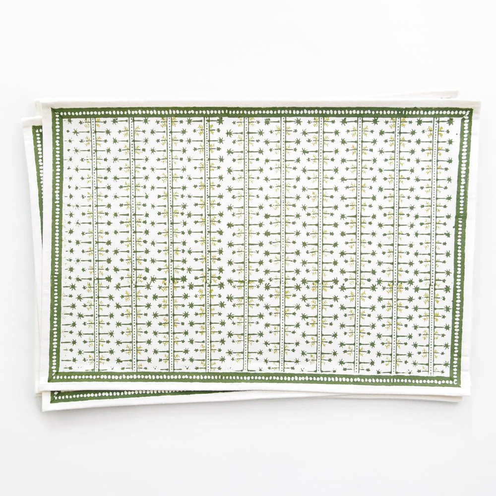 India Hicks Home Palm Avenue Hunter Green Placemat | Set of 4 - Image 4