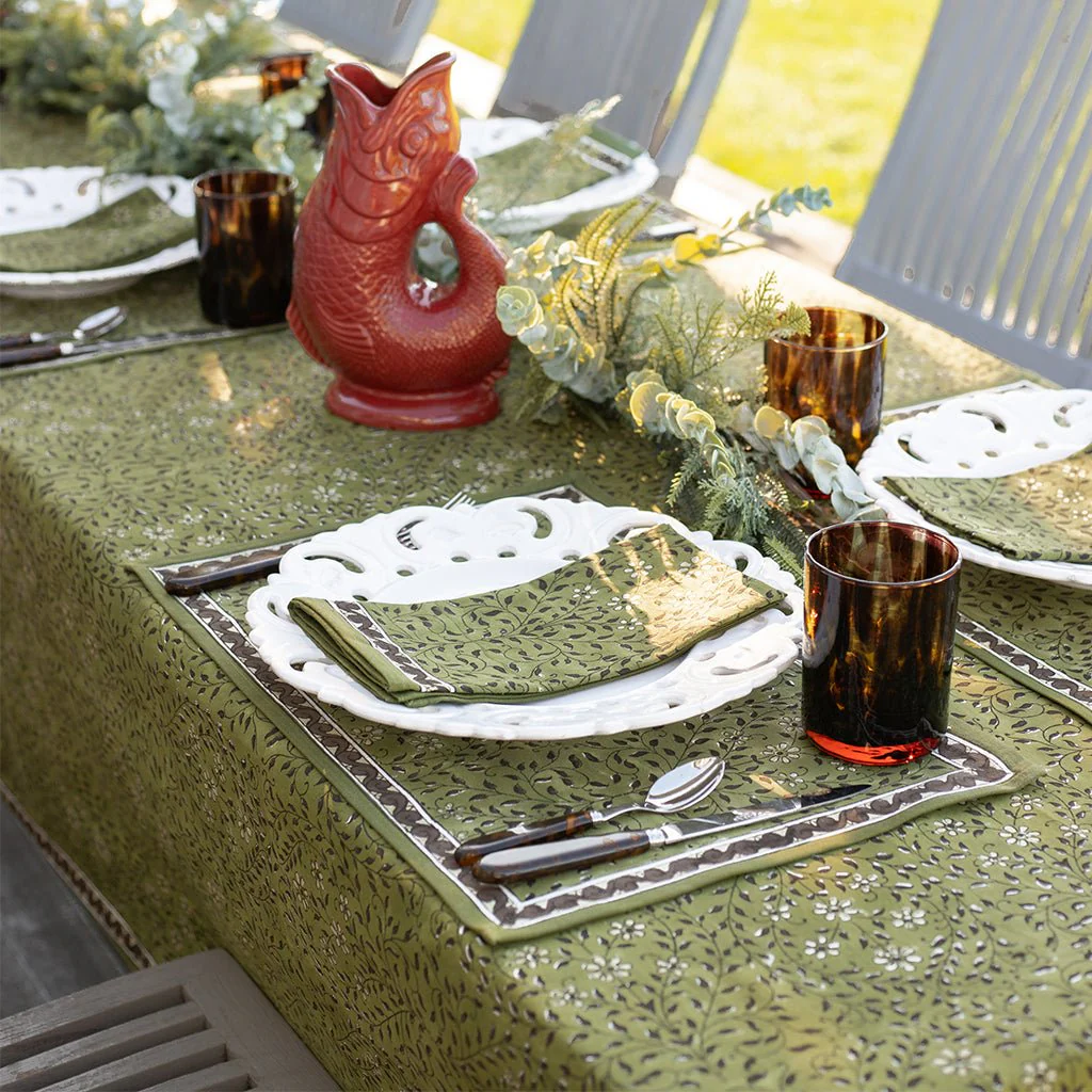 India Hicks Home Queen's Bloom Rum Placemat | Set of 4 - Image 3