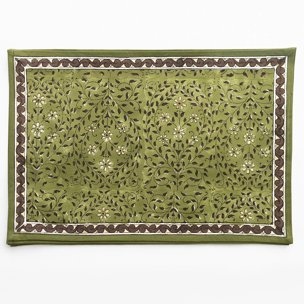 India Hicks Home Queen's Bloom Rum Placemat | Set of 4 - Image 4