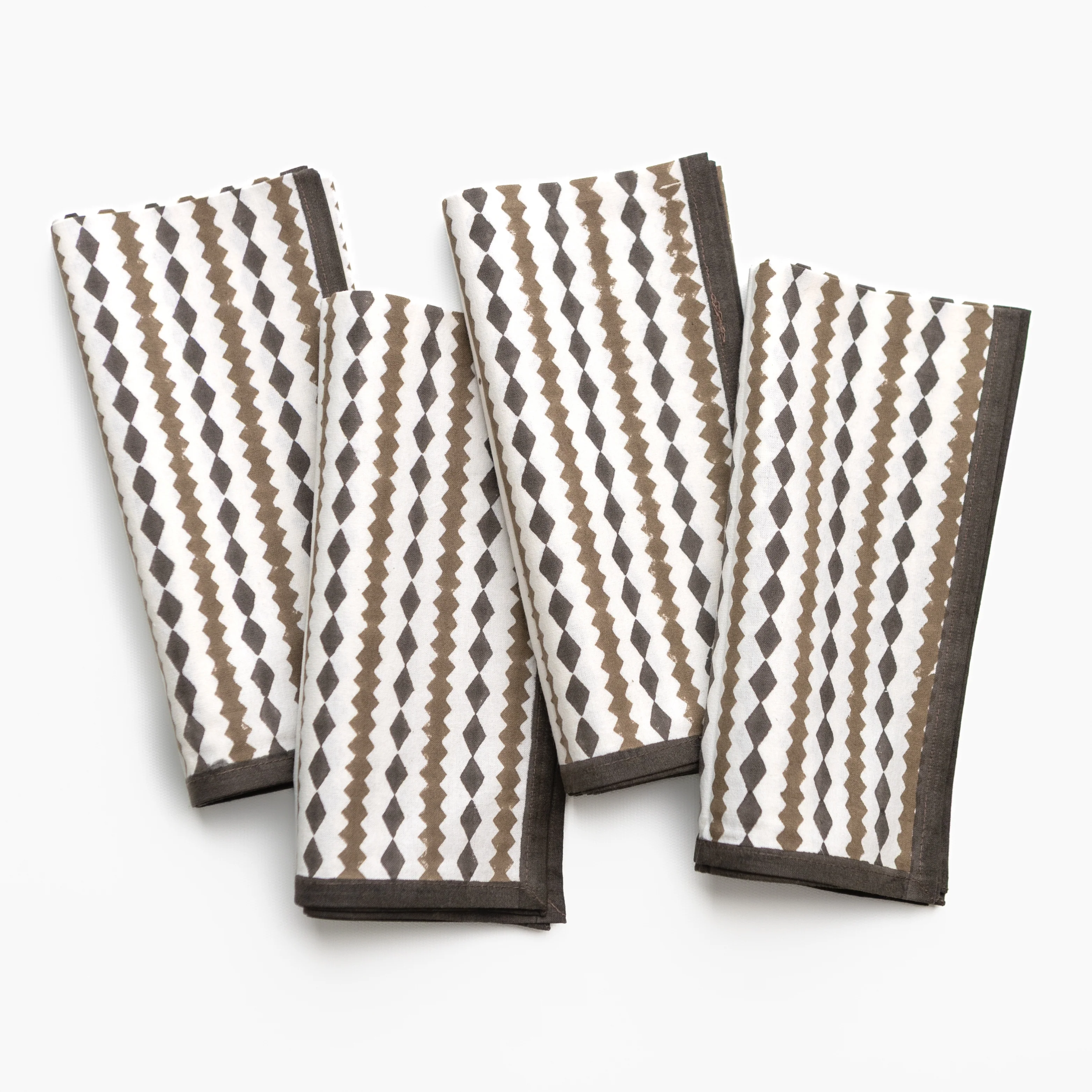 India Hicks Home Shuffle & Stripe Chocolate Napkin | Set of 4 - Image 2