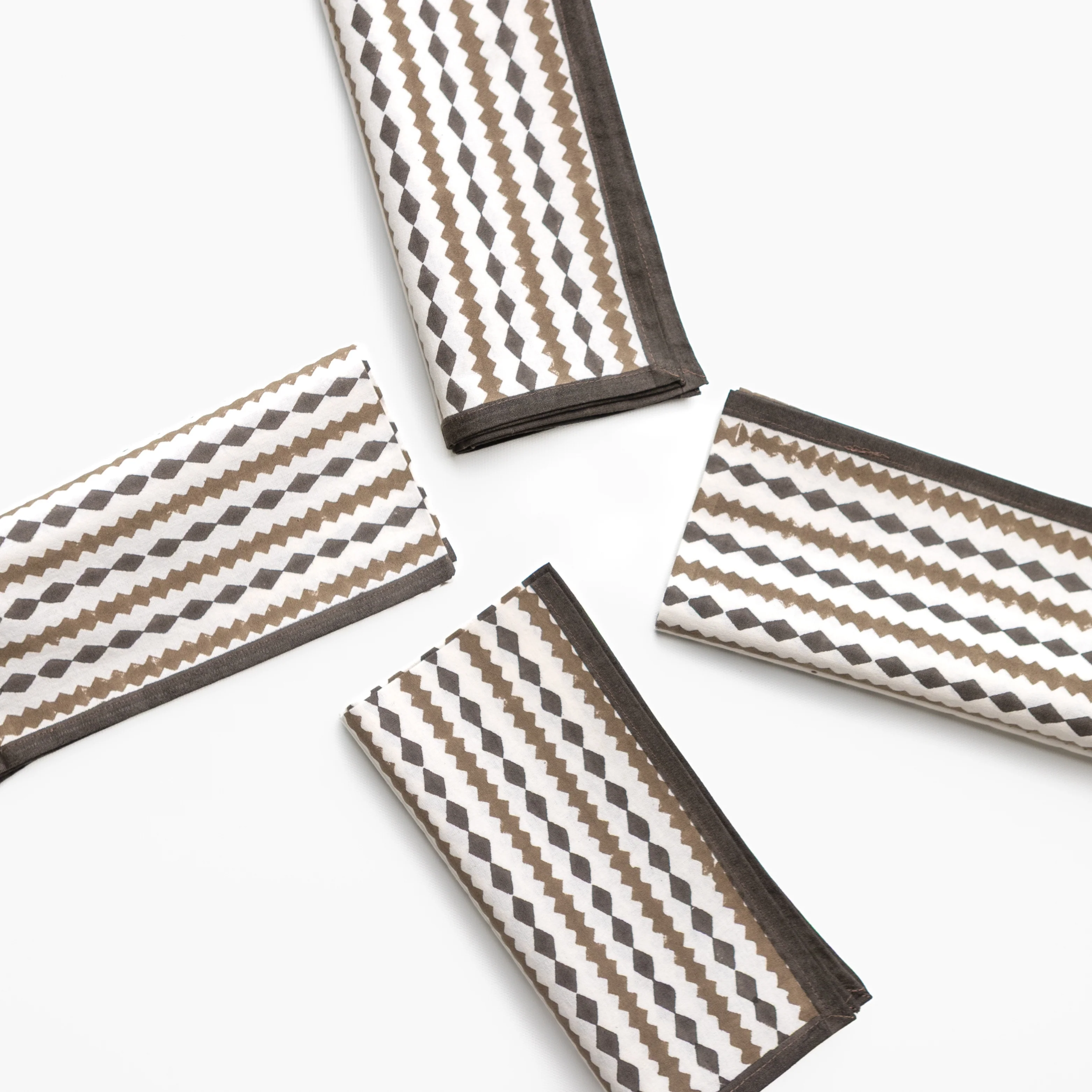 India Hicks Home Shuffle & Stripe Chocolate Napkin | Set of 4 - Image 3