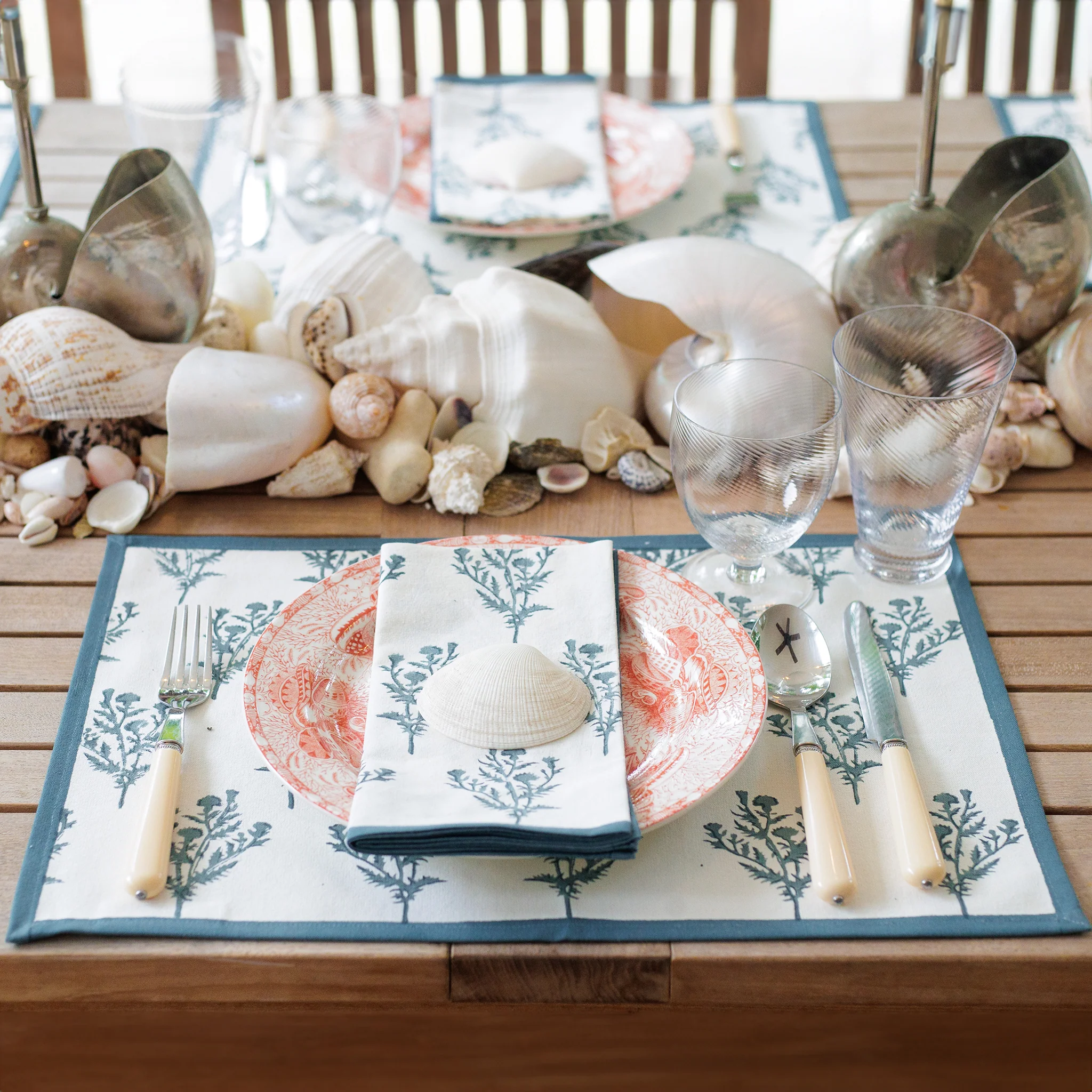 India Hicks Home Thistle Dusty Sky Napkin | Set of 4 - Image 3