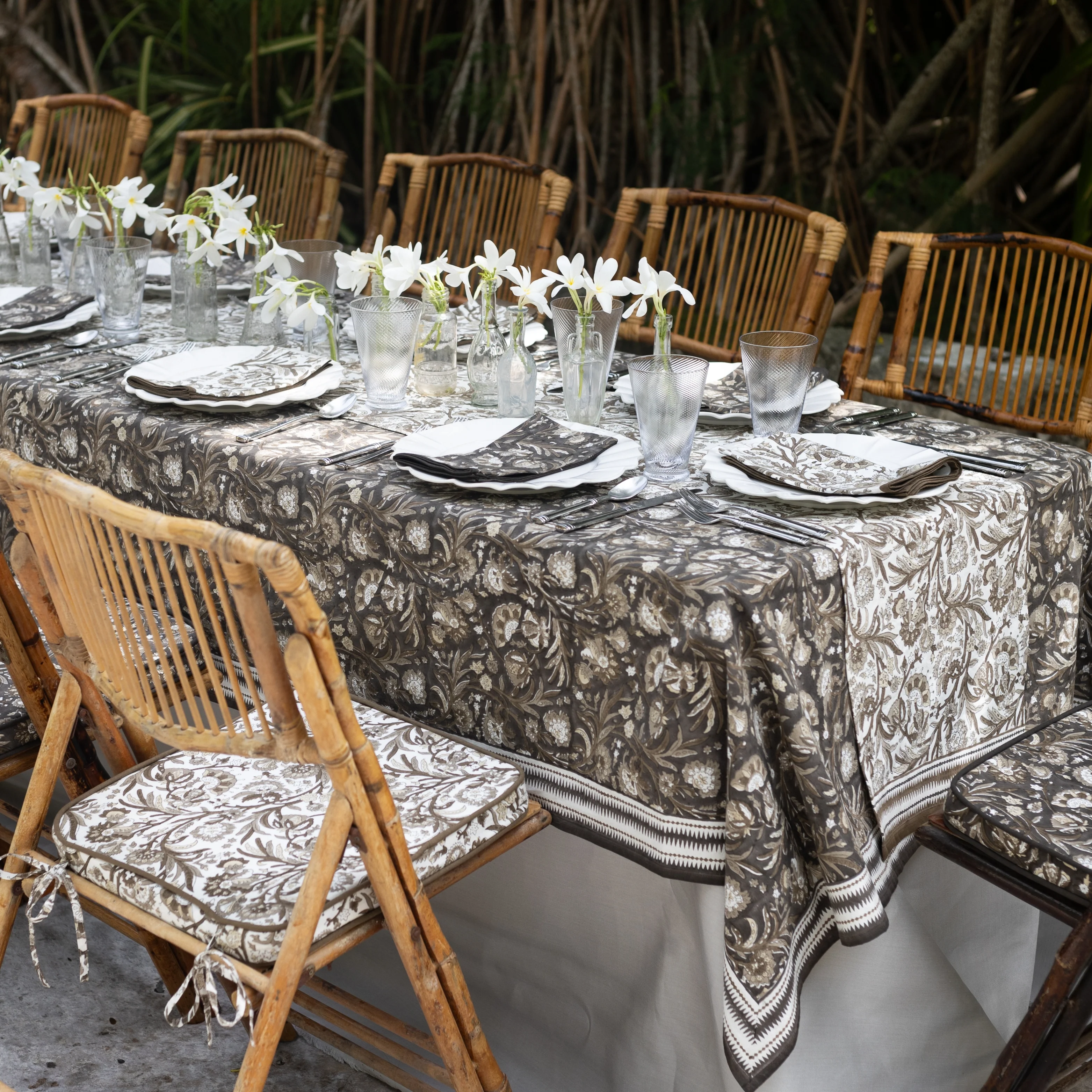 India Hicks Home Wildcard & Backgammon Chocolate Tablecloth - Image 2
