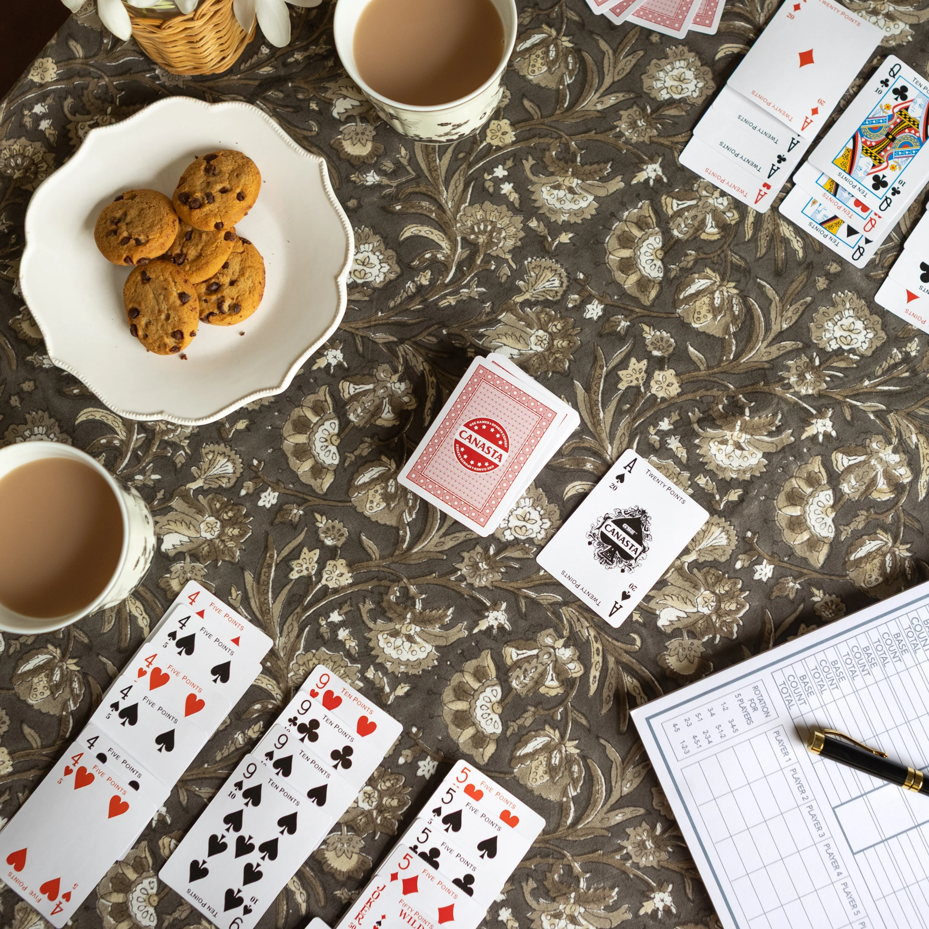 India Hicks Home Wildcard & Backgammon Chocolate Tablecloth - Image 4
