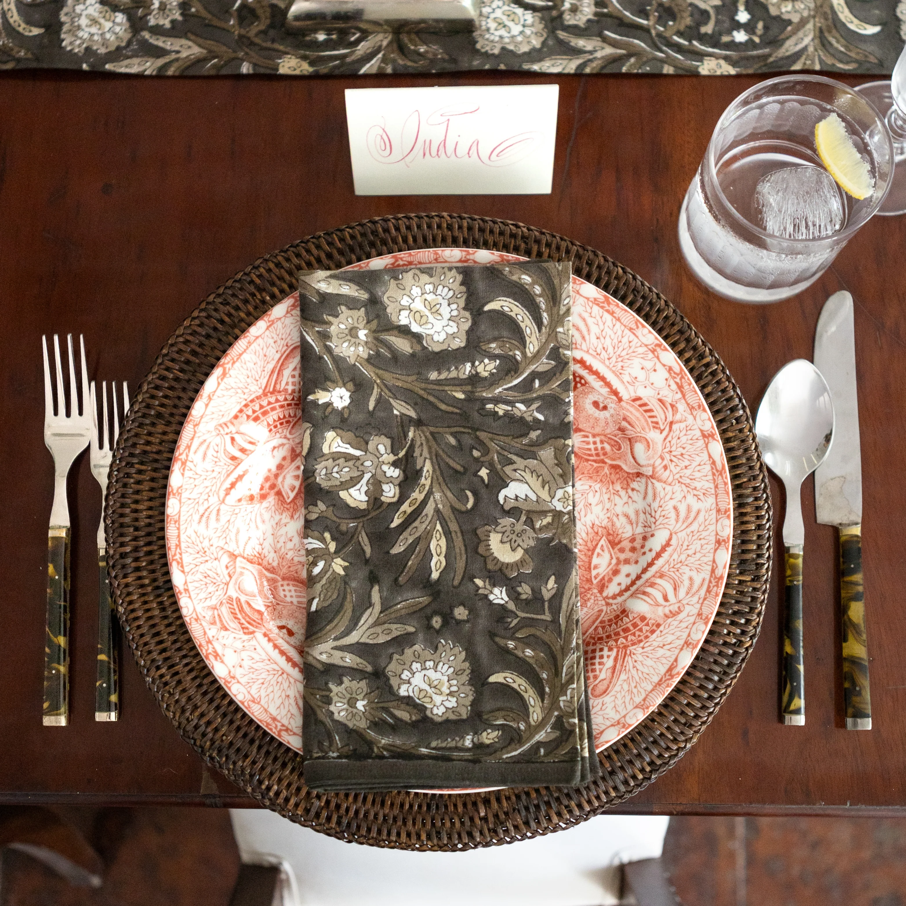 India Hicks Home Wildcard Chocolate Napkin | Set of 4 - Image 4