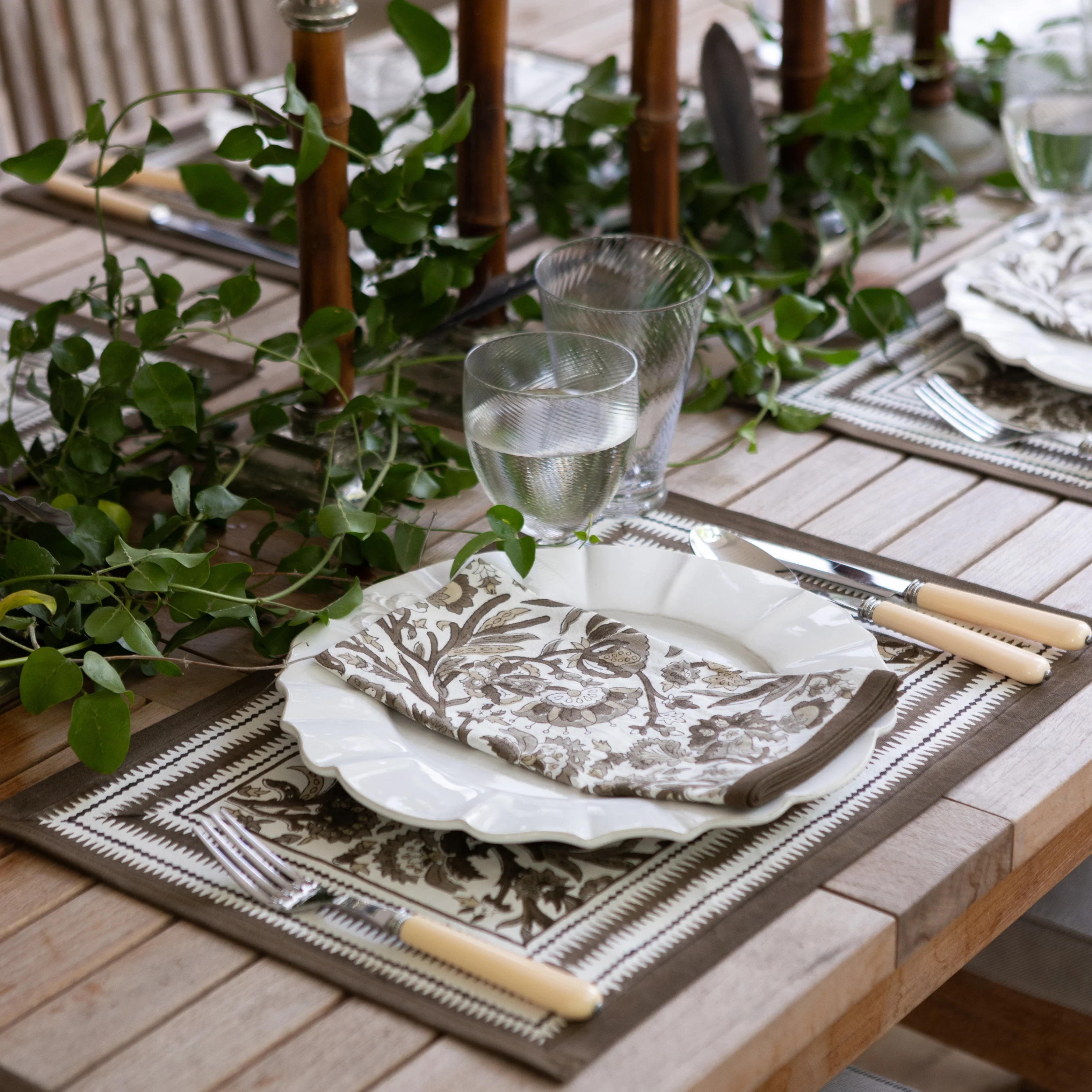India Hicks Home Wildcard Mocha Napkin | Set of 4 - Image 3