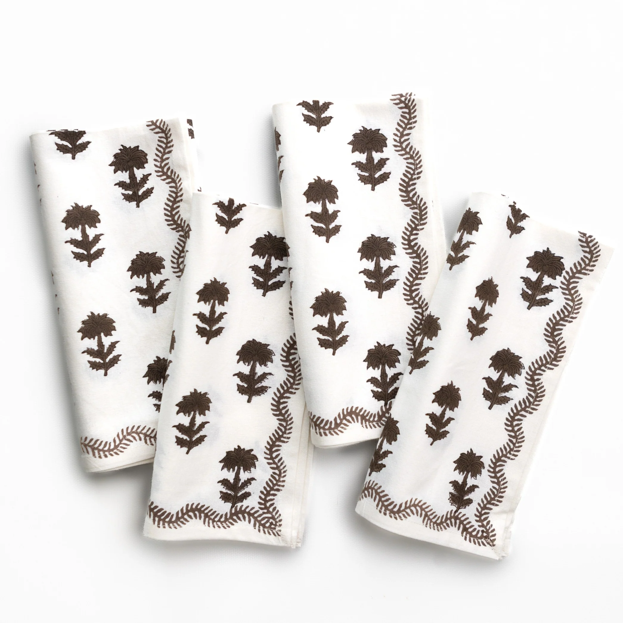 India Hicks Home Winter Flower Chocolate Napkin | Set of 4 - Image 3
