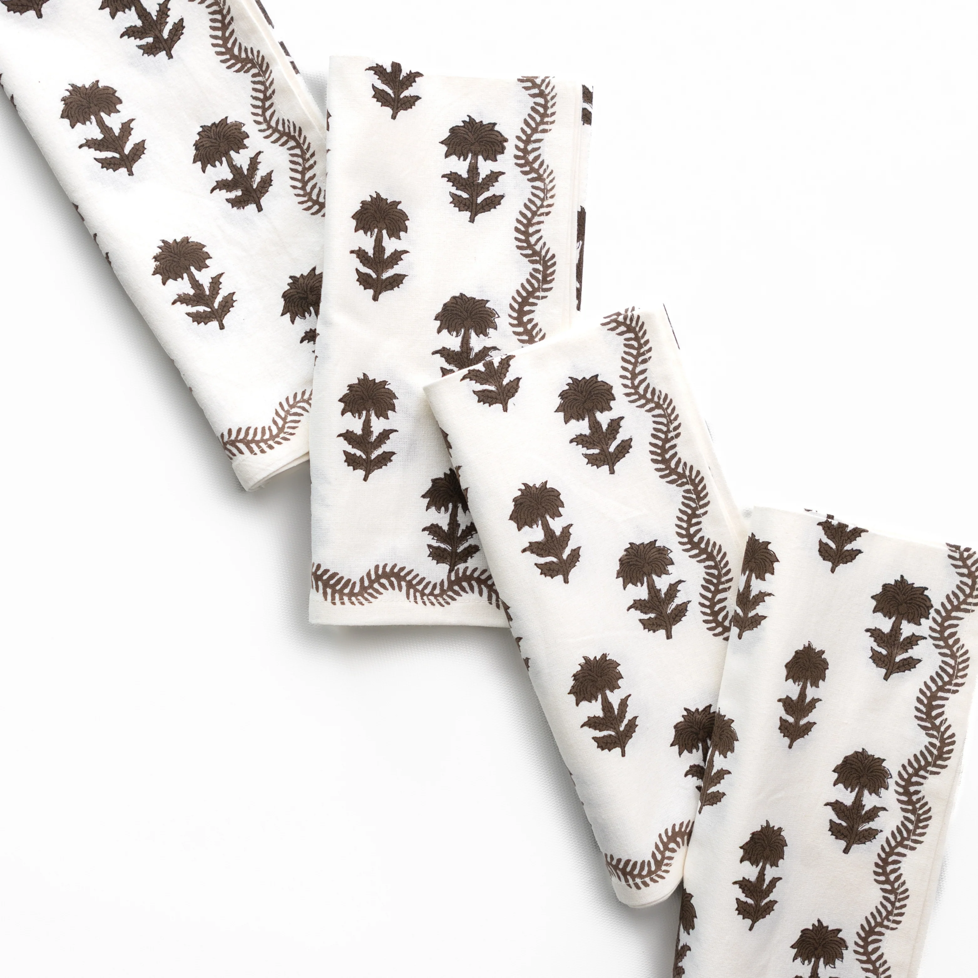 India Hicks Home Winter Flower Chocolate Napkin | Set of 4 - Image 5
